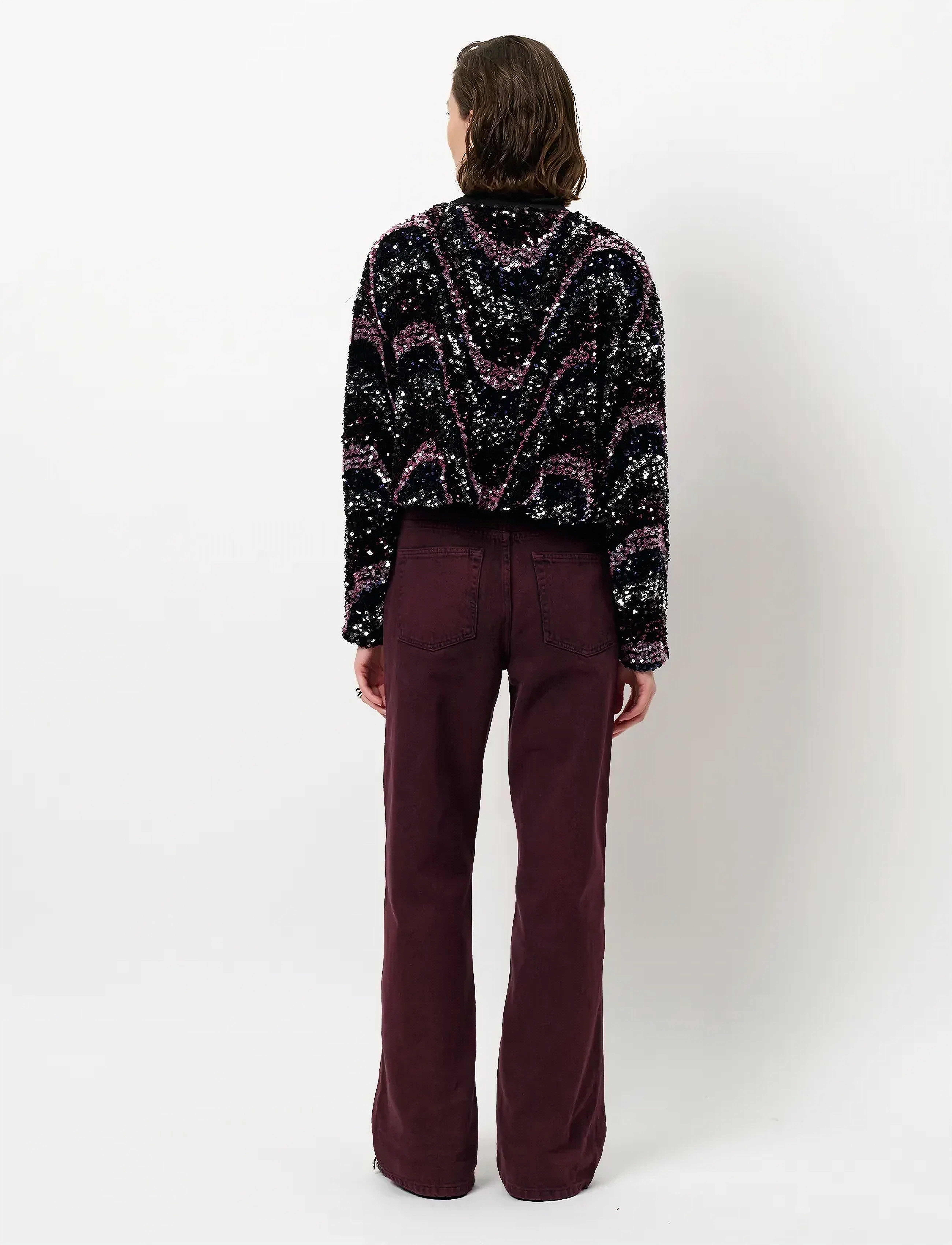 Dante6 - Dante6-Lizy sequins top - jumpers - mulberry red - 4