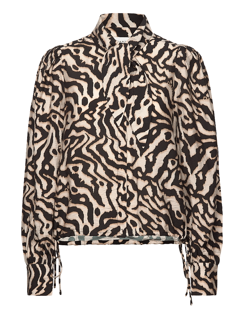 Dante6 - Dante6-Cheska printed pussy bow blouse - blouses met lange mouwen - black/cream - 1