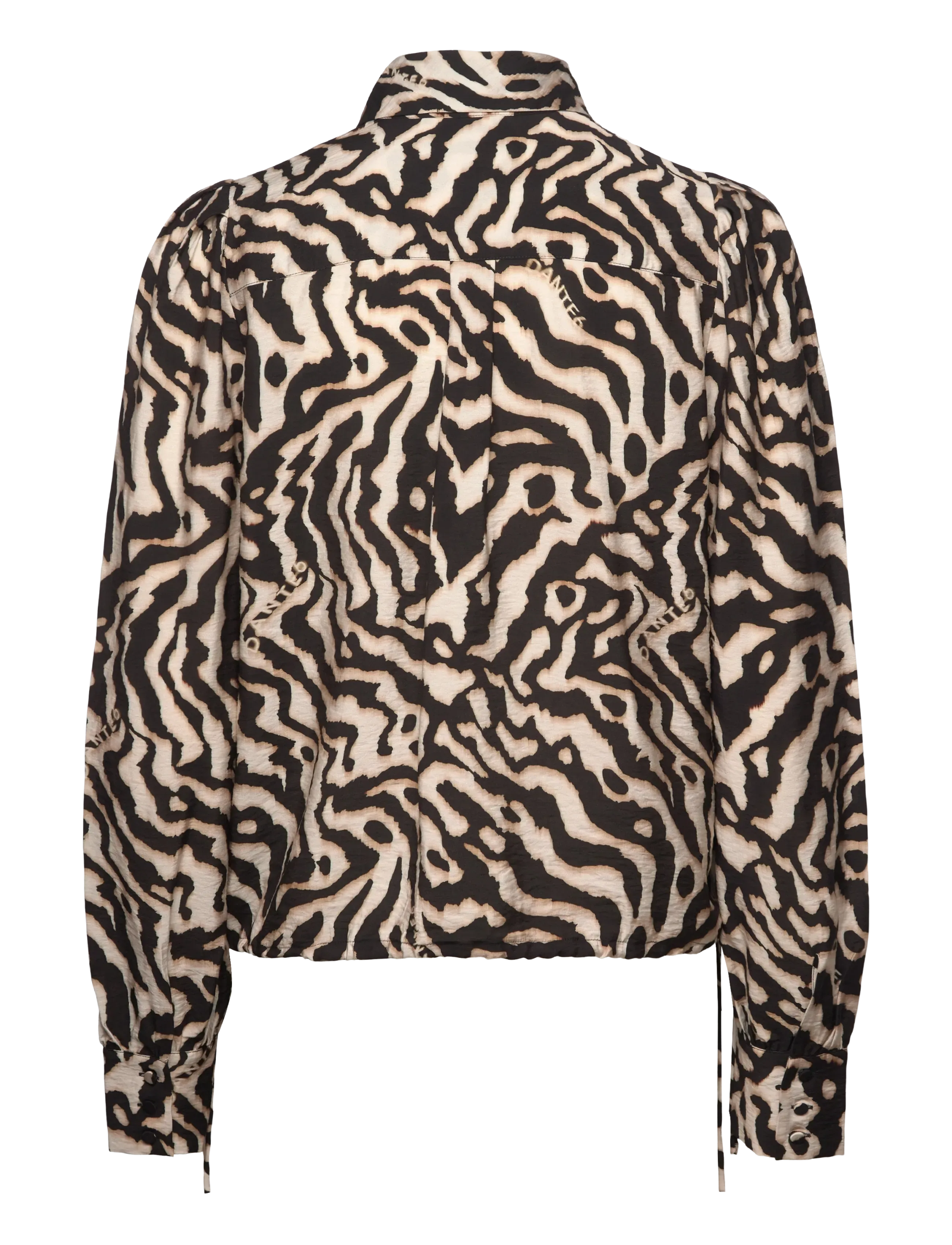 Dante6 - Dante6-Cheska printed  pussy bow blouse - long sleeved blouses - black/cream - 2