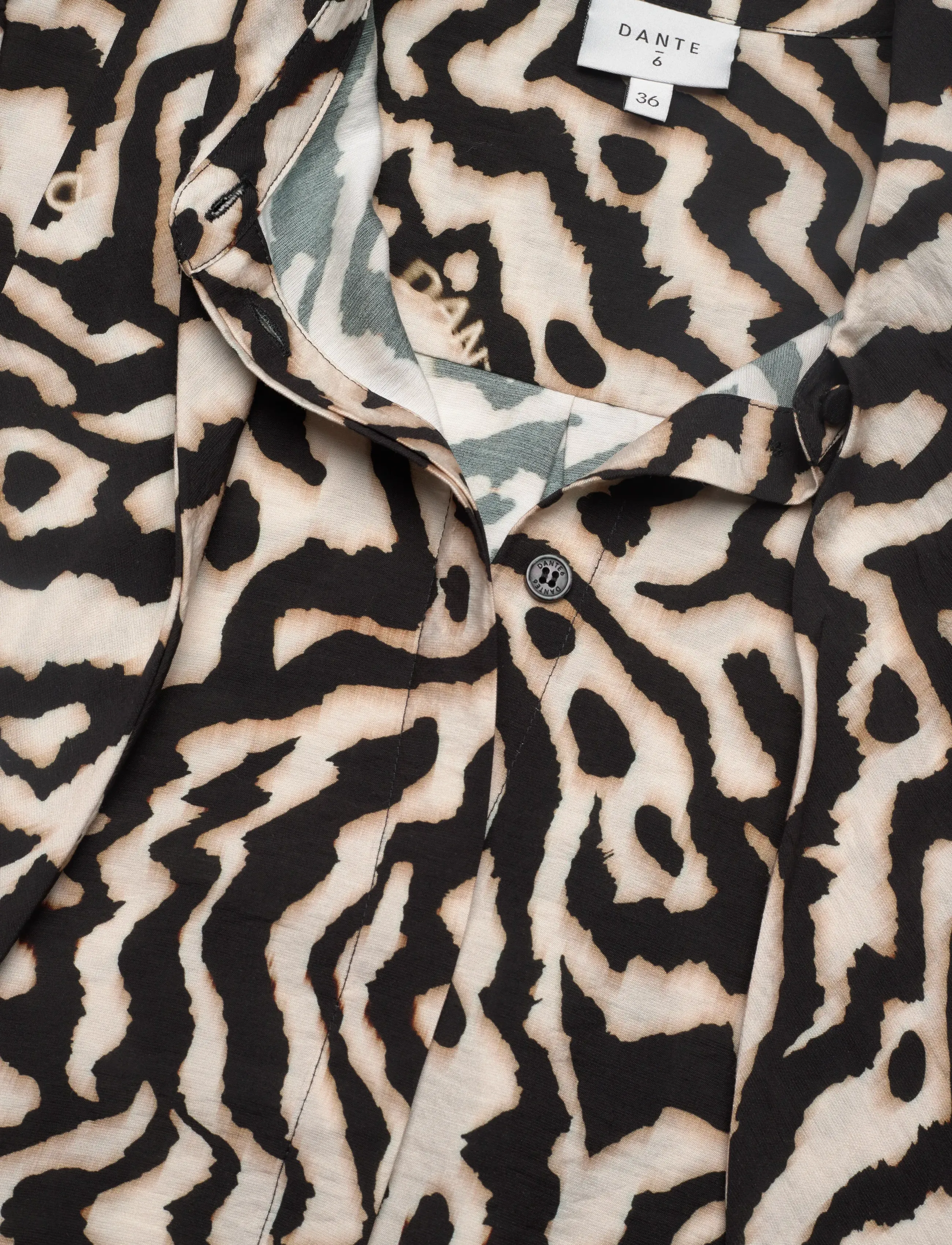 Dante6 - Dante6-Cheska printed  pussy bow blouse - long sleeved blouses - black/cream - 5