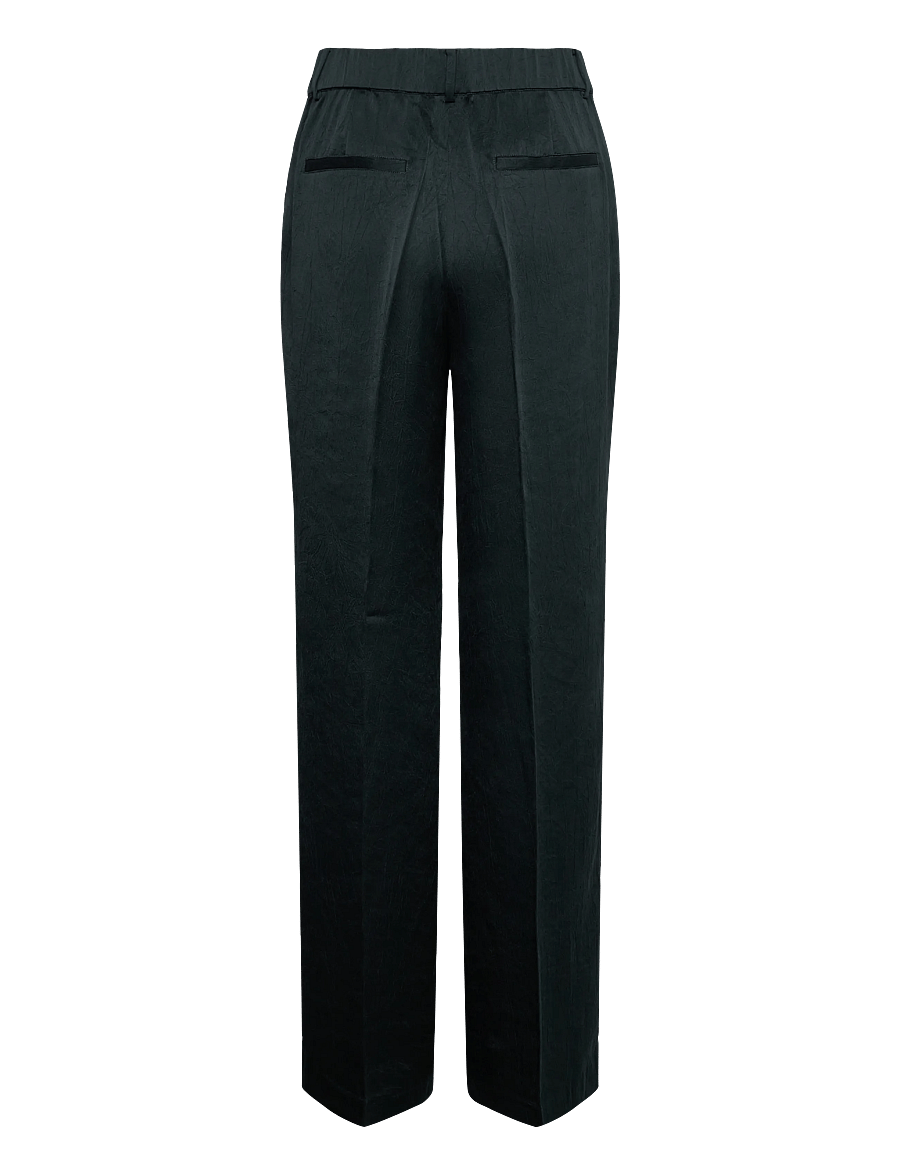 Dante6 - Dante6-Jules creased satin pants - formell - midnight green - 2