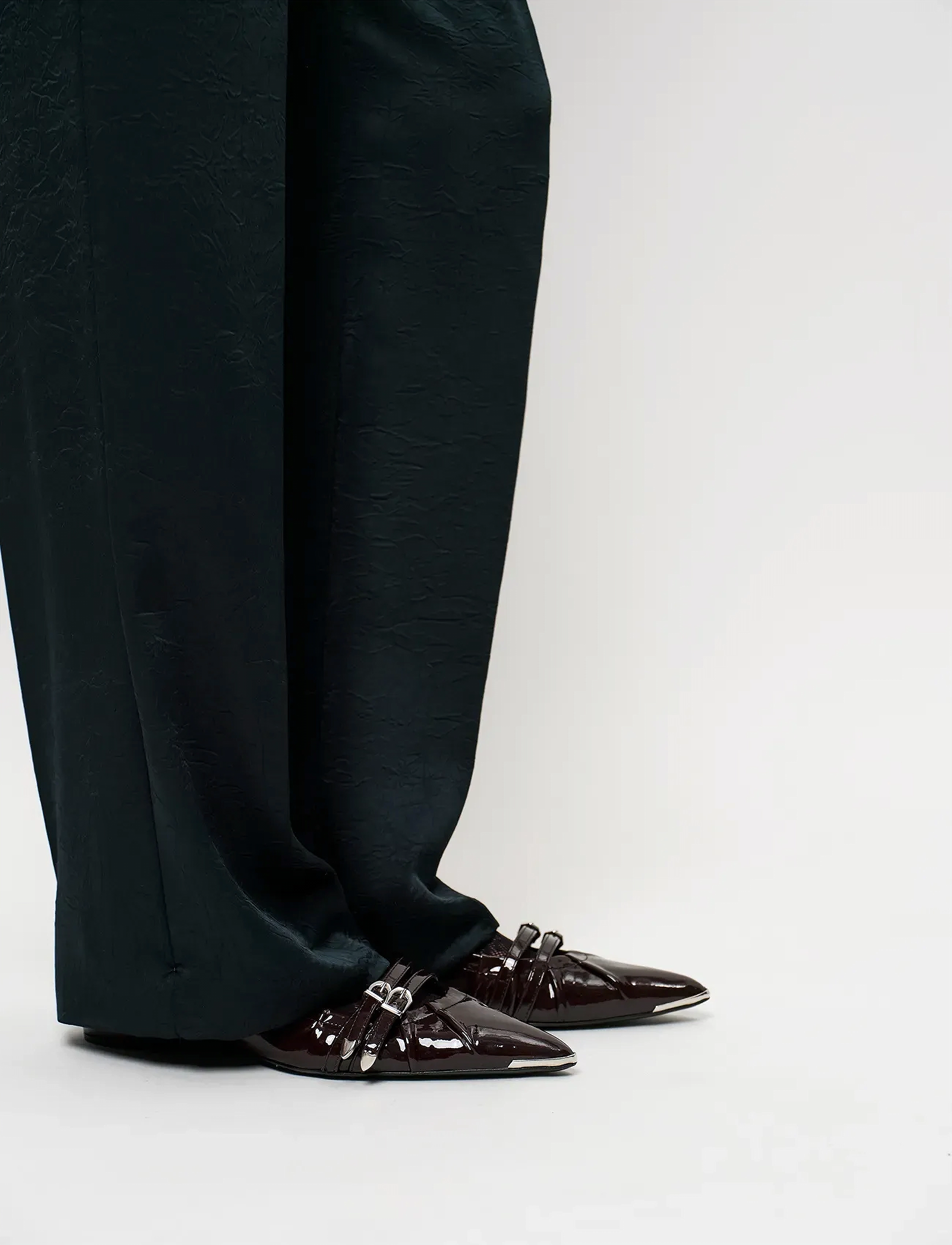 Dante6 - Dante6-Jules creased satin pants - formell - midnight green - 3