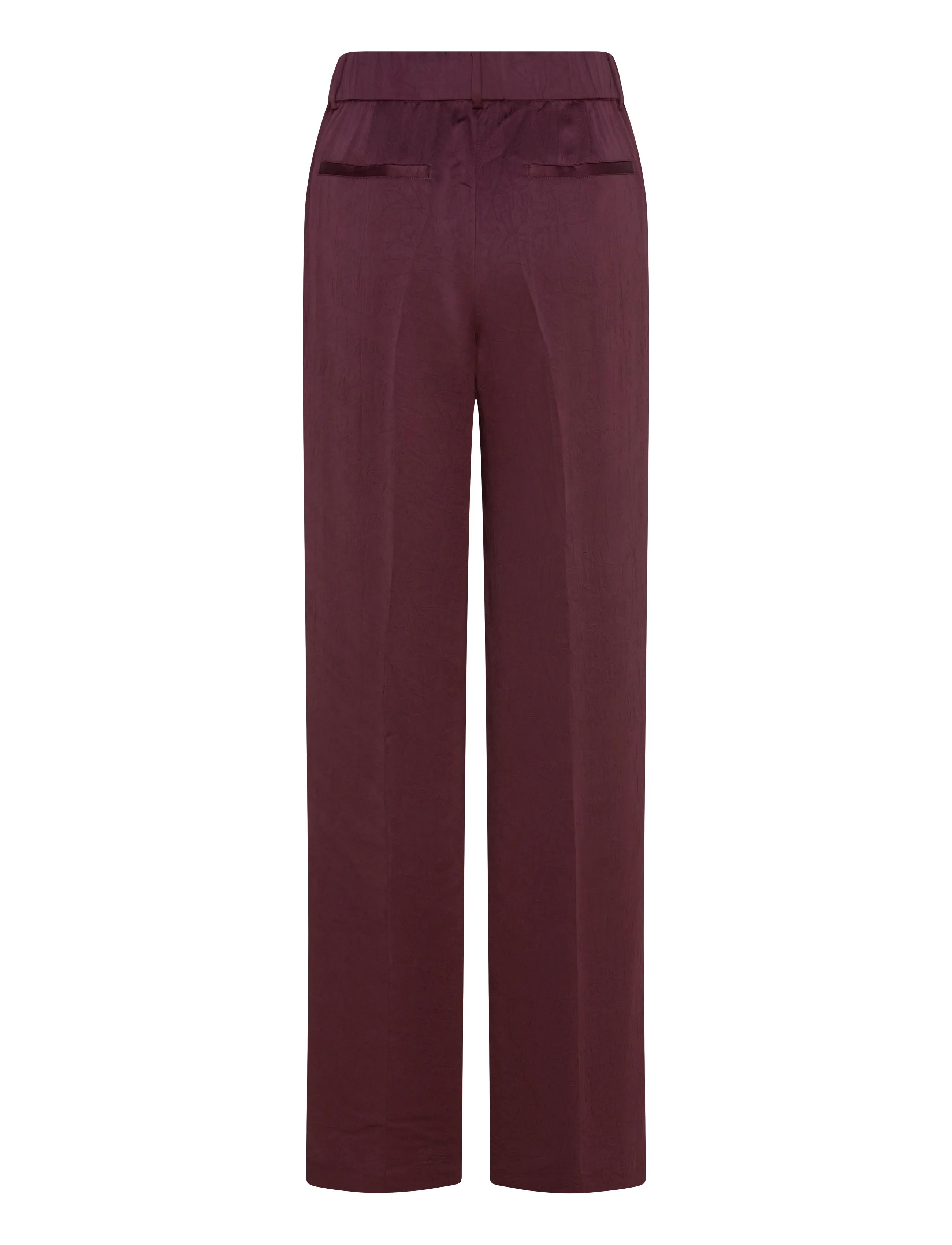 Dante6 - Dante6-Jules creased satin pants - straight leg hosen - mulberry red - 2