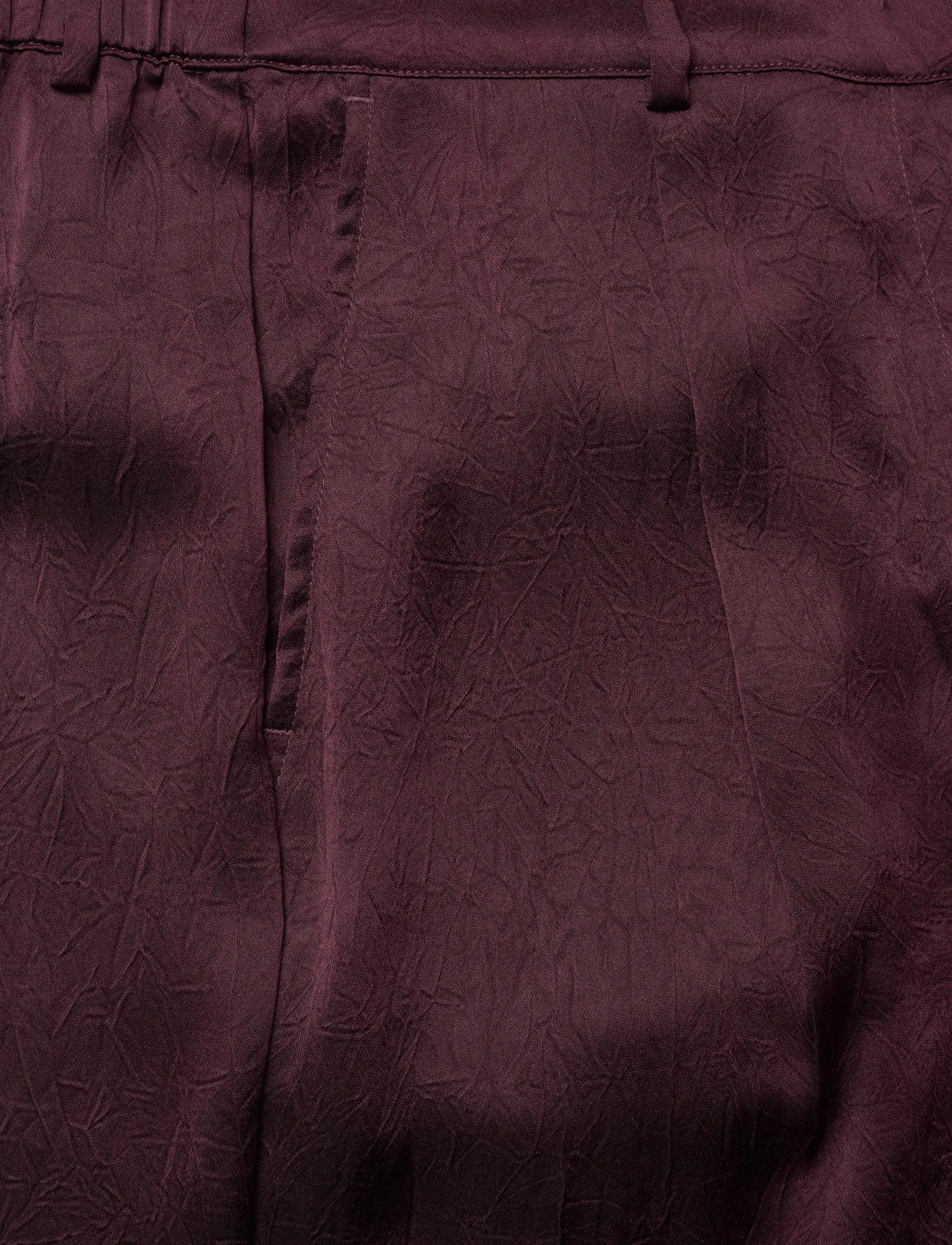 Dante6 - Dante6-Jules creased satin pants - straight leg hosen - mulberry red - 5