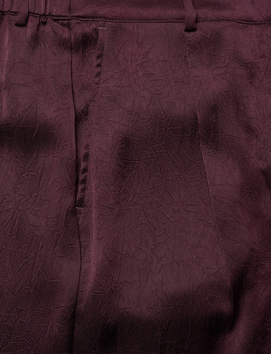 Dante6 - Dante6-Jules creased satin pants - tailored trousers - mulberry red - 5