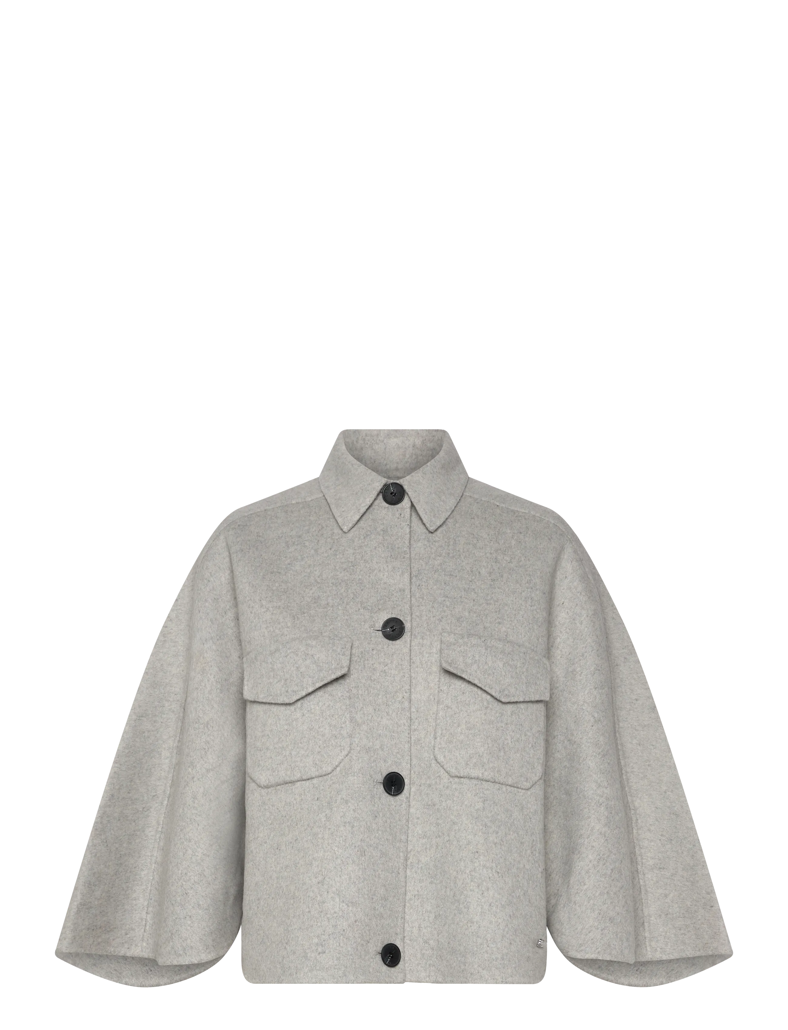 Dante6 Dante6-Blinx double face wool cape jacket - Dante6 - LIGHT HEATHER GREY / grey