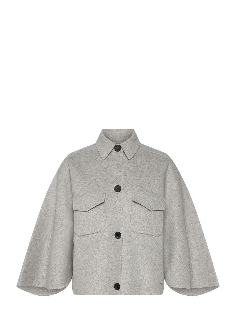 Dante6 - Dante6-Blinx double face wool cape jacket - jakker - light heather grey - 1