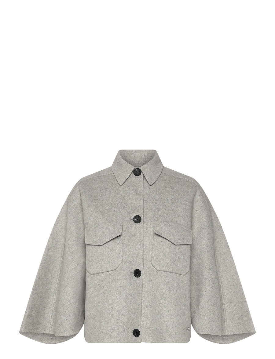 Dante6 - Dante6-Blinx double face wool cape jacket - vestes en laine - light heather grey - 1