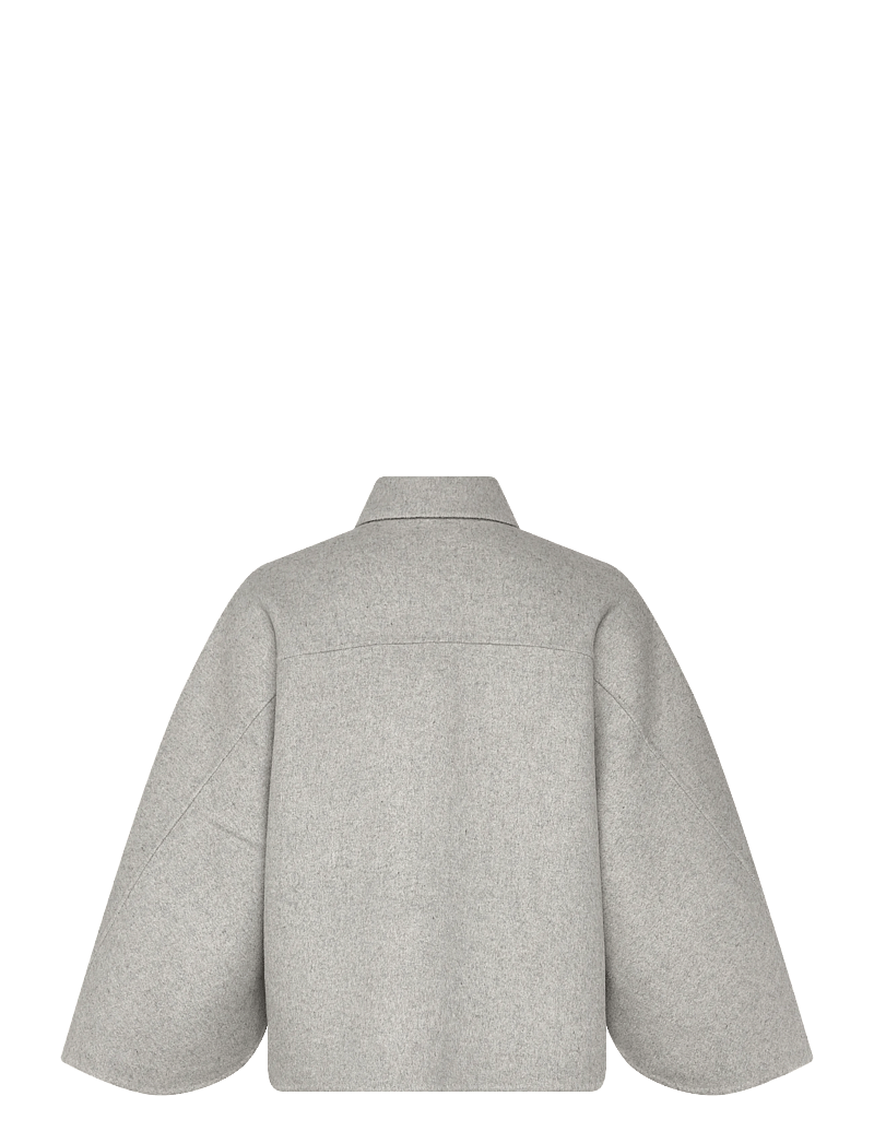 Dante6 - Dante6-Blinx double face wool cape jacket - jakker - light heather grey - 2