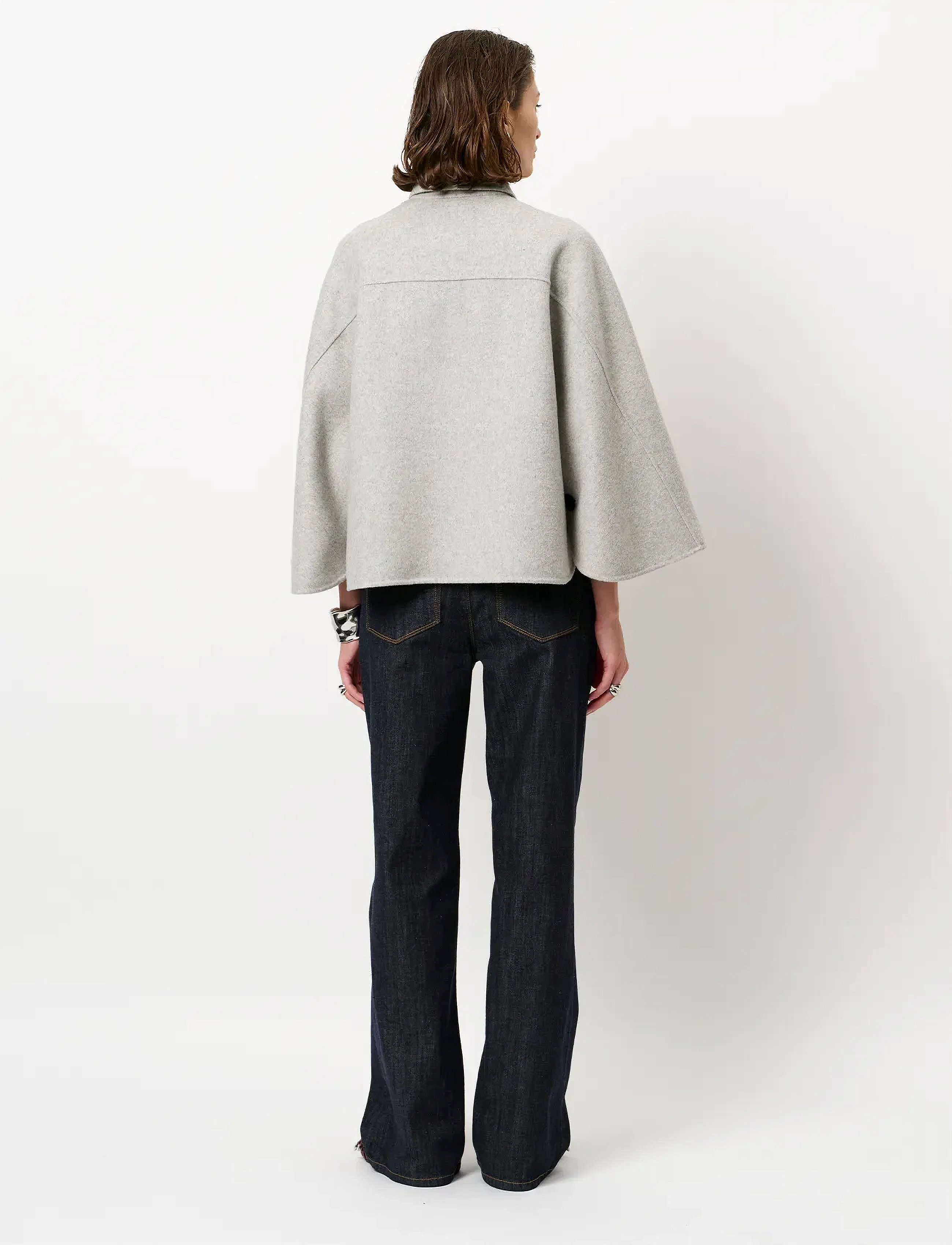 Dante6 - Dante6-Blinx double face wool cape jacket - outerwear - light heather grey - 4