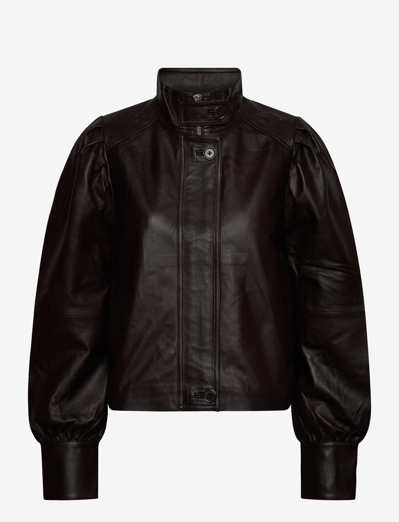 Dante6 - Dante6-Kyrilo cropped leather jacket - skinnjackor - espresso brown - 1