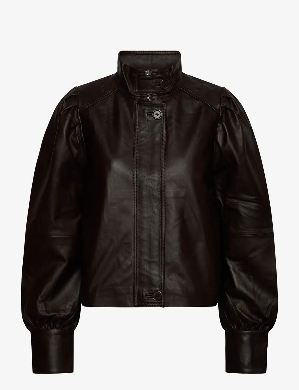 Dante6 - Dante6-Kyrilo cropped leather jacket - læderjakker - espresso brown - 1