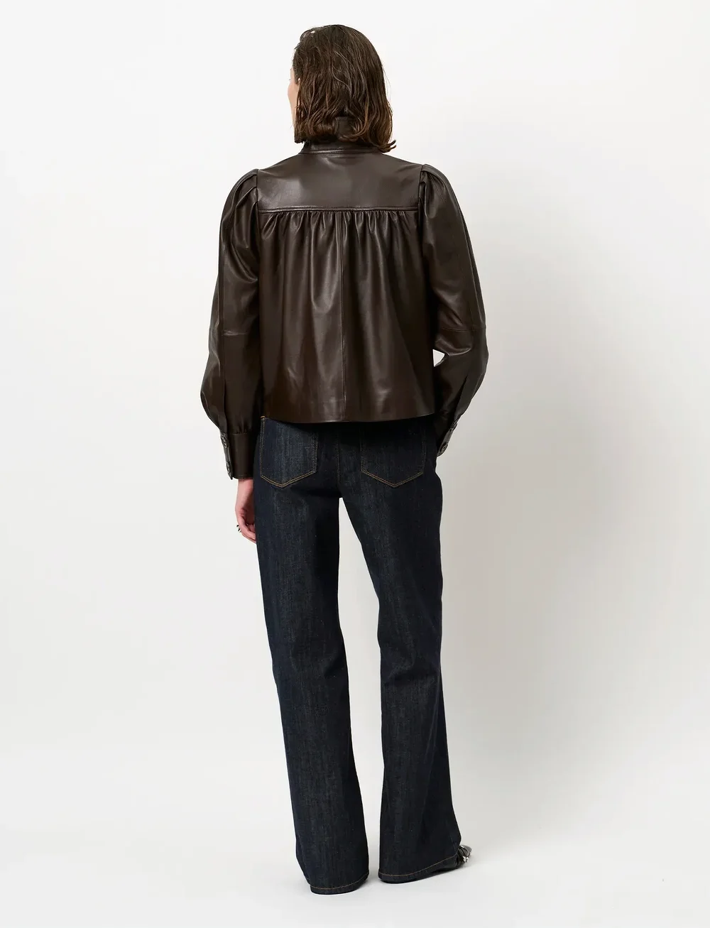 Dante6 - Dante6-Kyrilo cropped leather jacket - læderjakker - espresso brown - 4