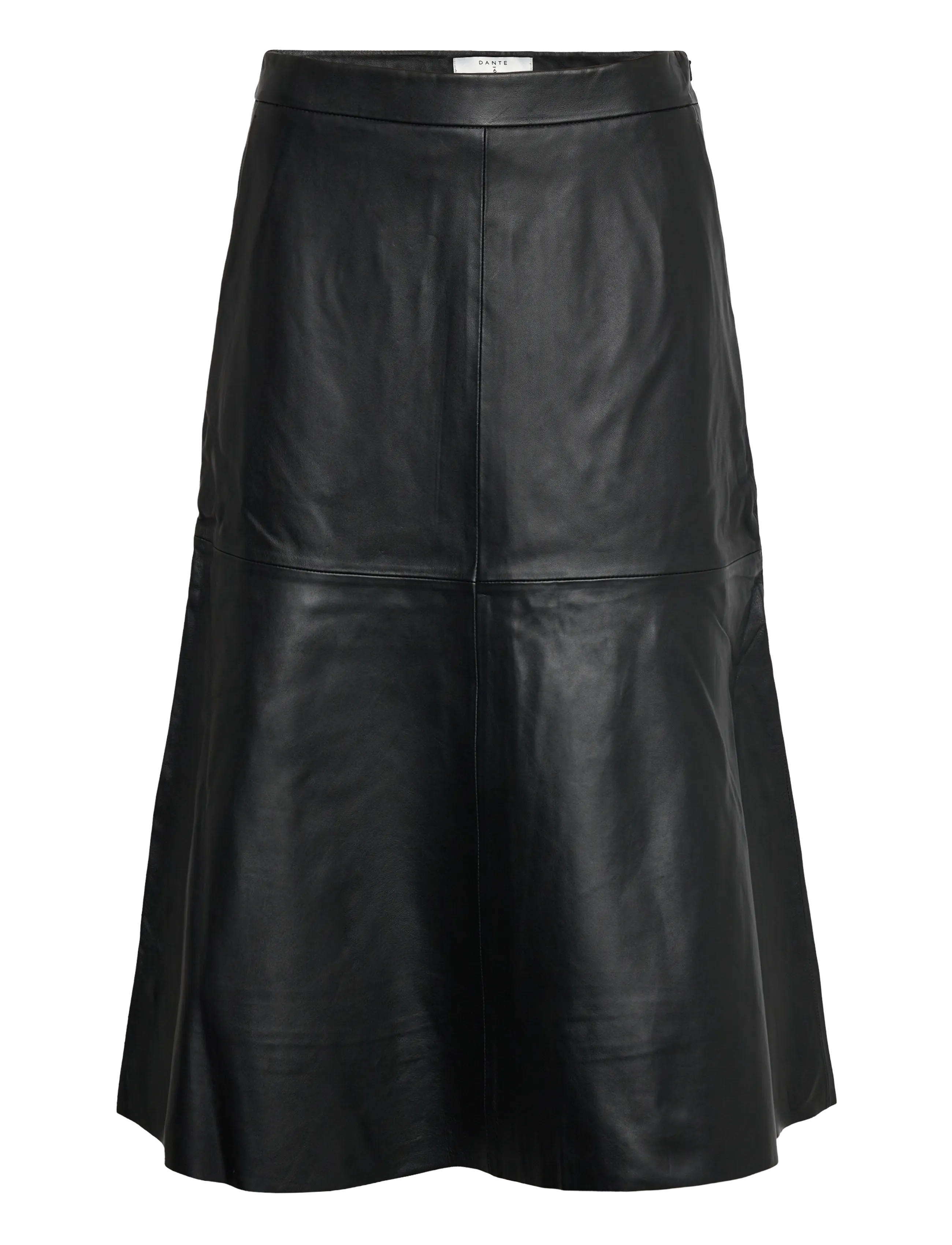 Dante6 -Colleen Flared Leather Skirt, Kvinder, A-formet Lædernederdel, Sort, Str: 34