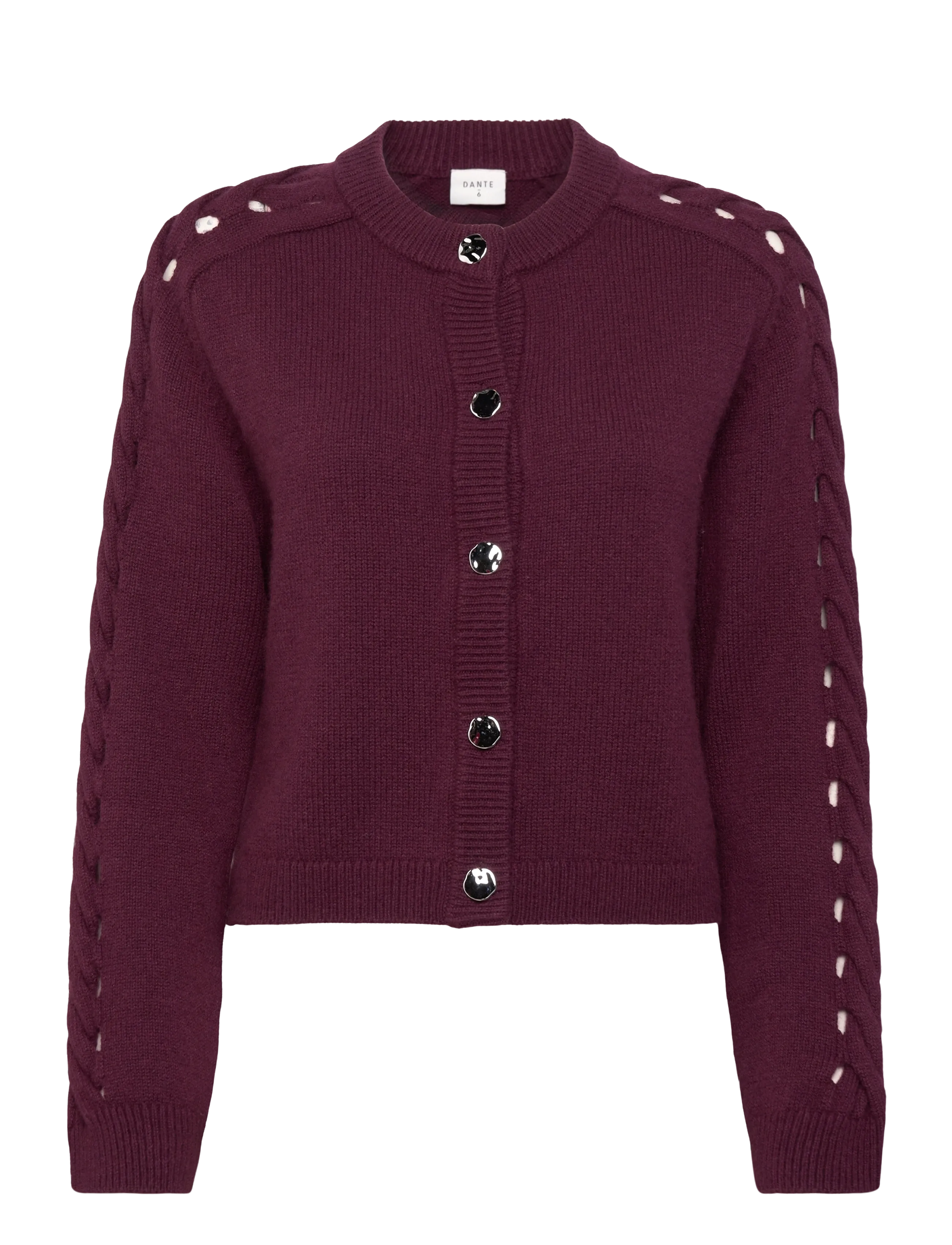 Dante6 - Dante6-Haby braided cardigan - mulberry red - 1