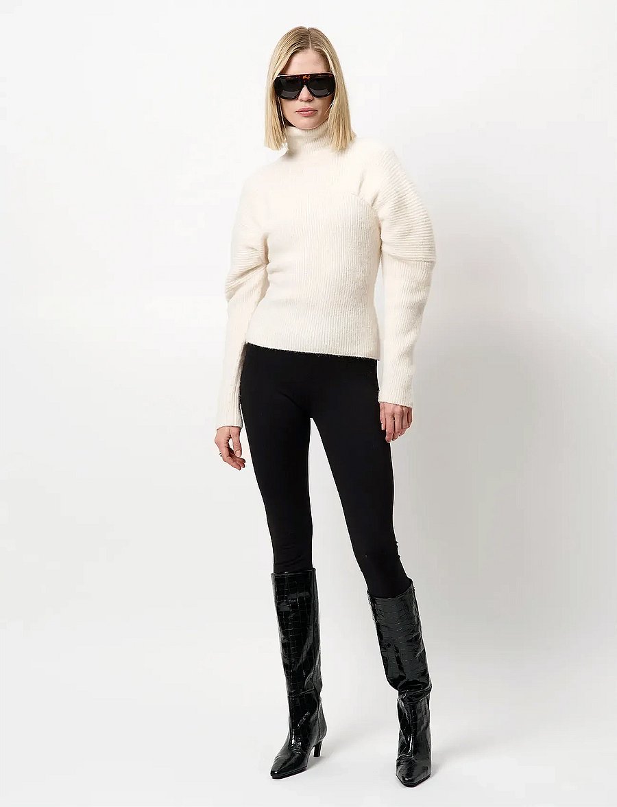 Dante6 - Dante6-Rye pleated sweater - rullekraver - oatmeal cream - 0