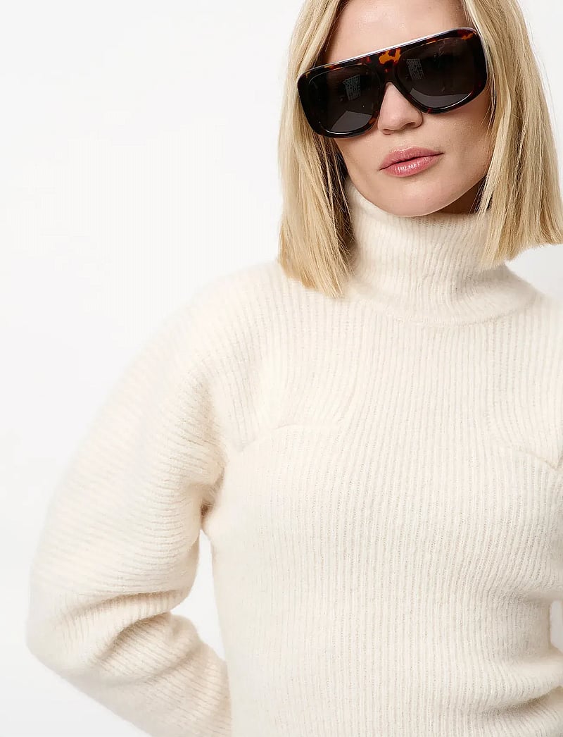 Dante6 - Dante6-Rye pleated sweater - turtlenecks - oatmeal cream - 3