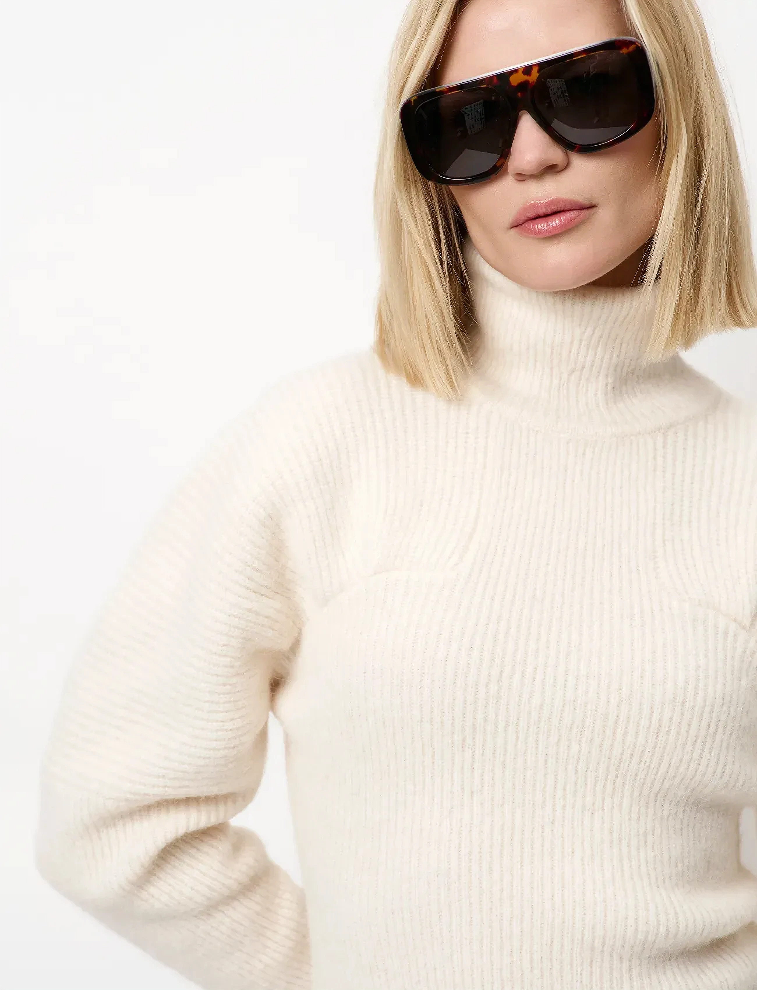 Dante6 - Dante6-Rye pleated sweater - rollkragenpullover - oatmeal cream - 3