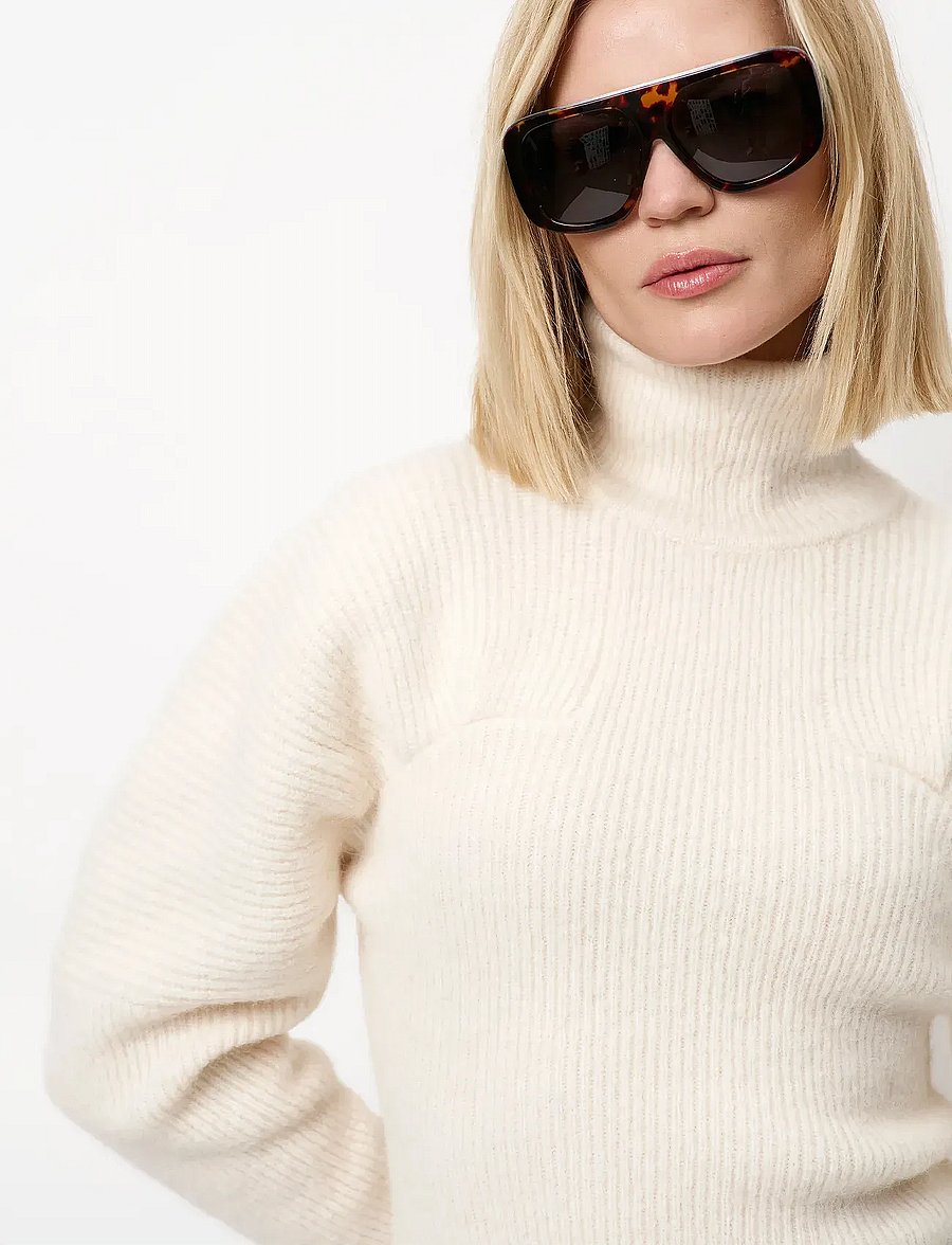 Dante6 - Dante6-Rye pleated sweater - rullekraver - oatmeal cream - 3