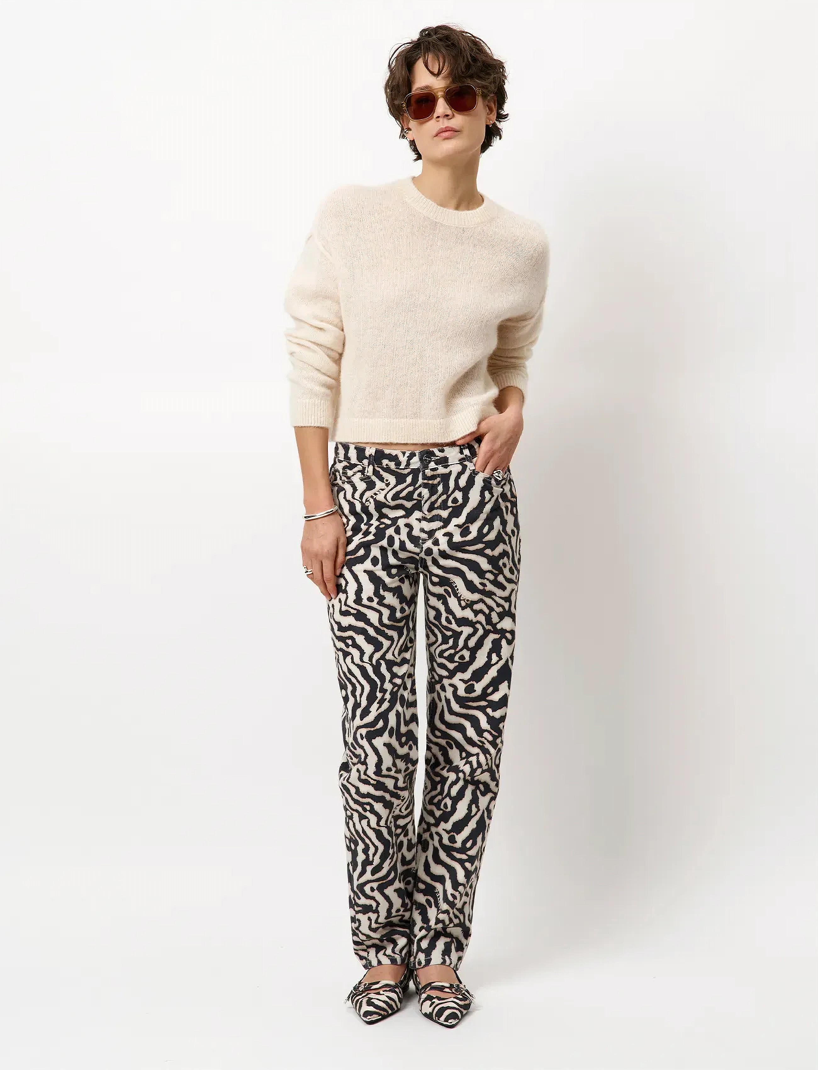 Dante6 -Ariama Crewneck Sweater, Kvinder, Rundhalset Sweater, Cream, Str: XS