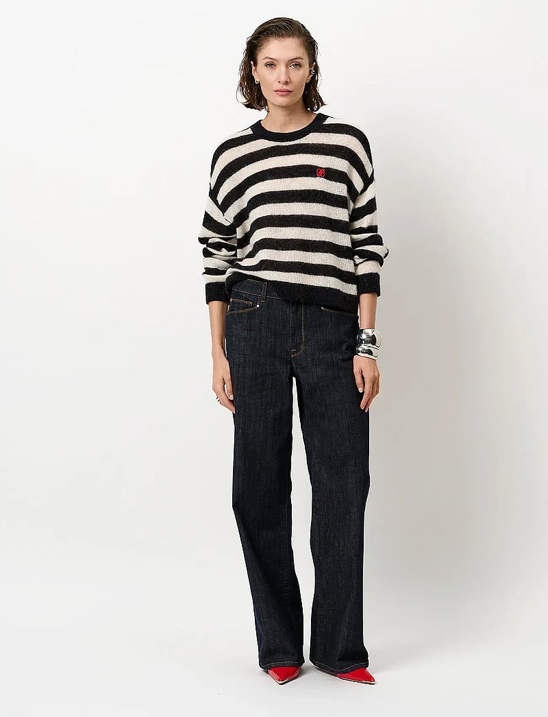 Dante6 - Dante6-Ariama striped sweater - neulepuserot - black/cream - 0