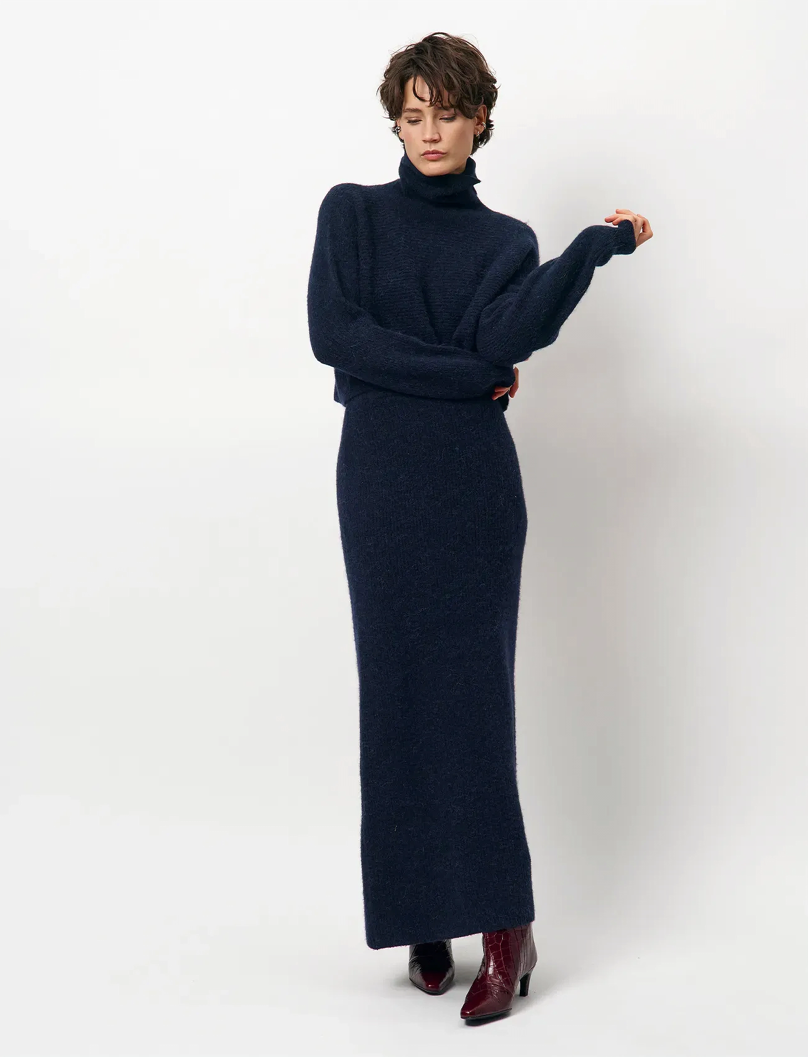 Dante6 - Dante6-Suzy knitted long skirt - strickröcke - nocturnal blue - 0