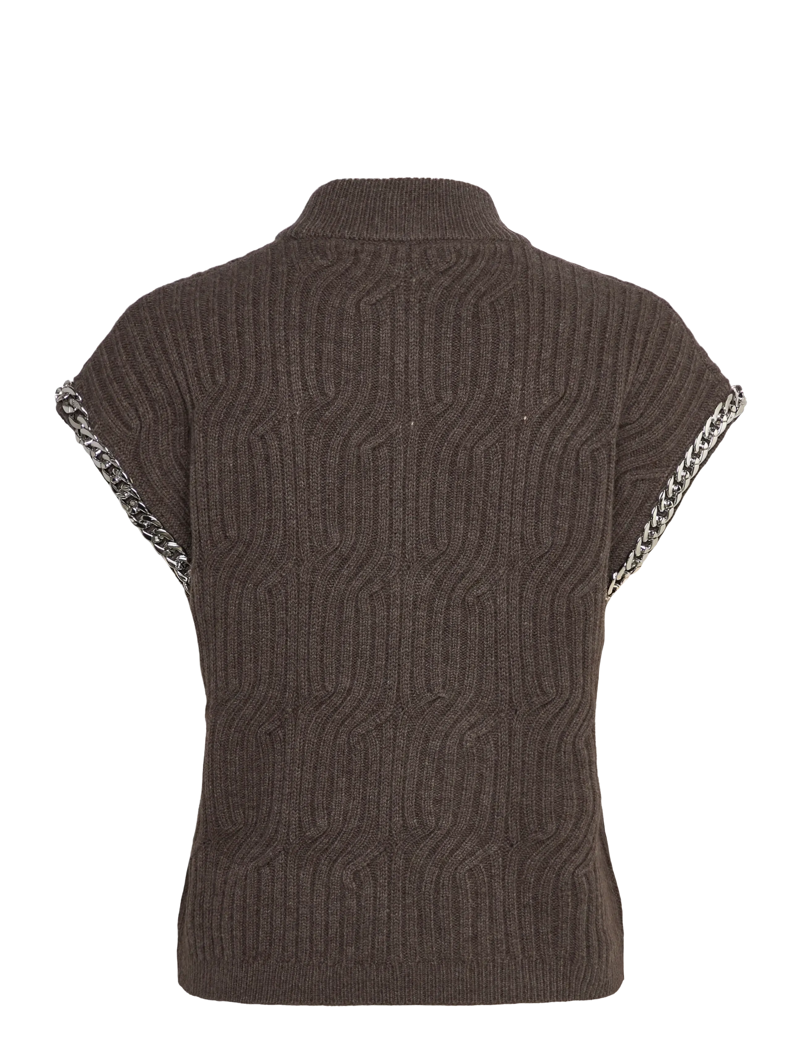 Dante6 - Dante6-Meloe sleeveless chain sweater - gebreide vesten - antique grey - 2