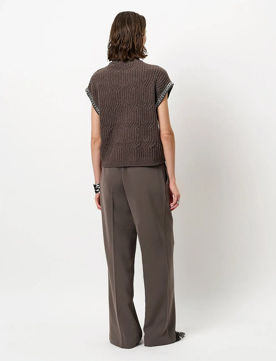 Dante6 - Dante6-Meloe sleeveless chain sweater - gebreide vesten - antique grey - 4
