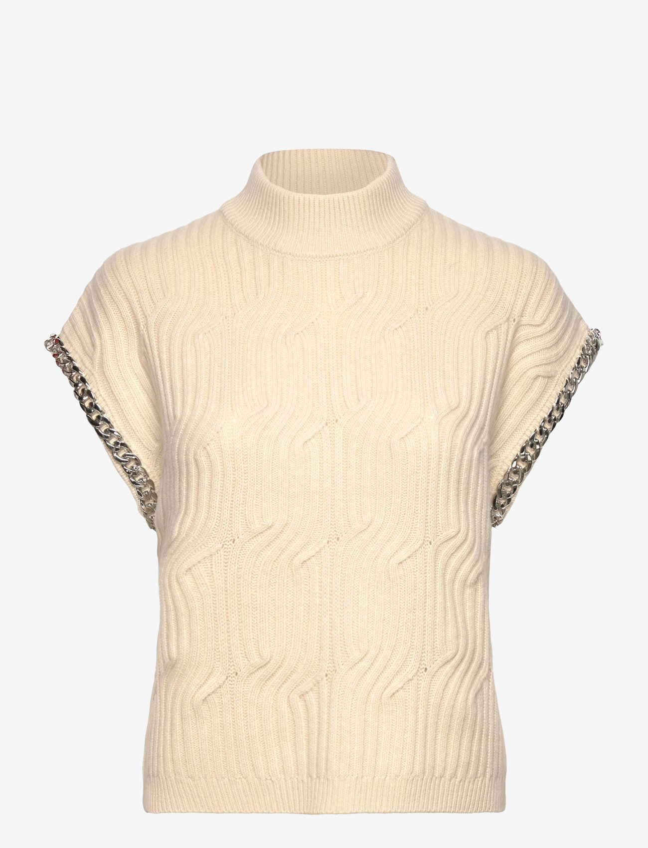 Dante6 - Dante6-Meloe  sleeveless chain sweater - stickade västar - oatmeal cream - 1