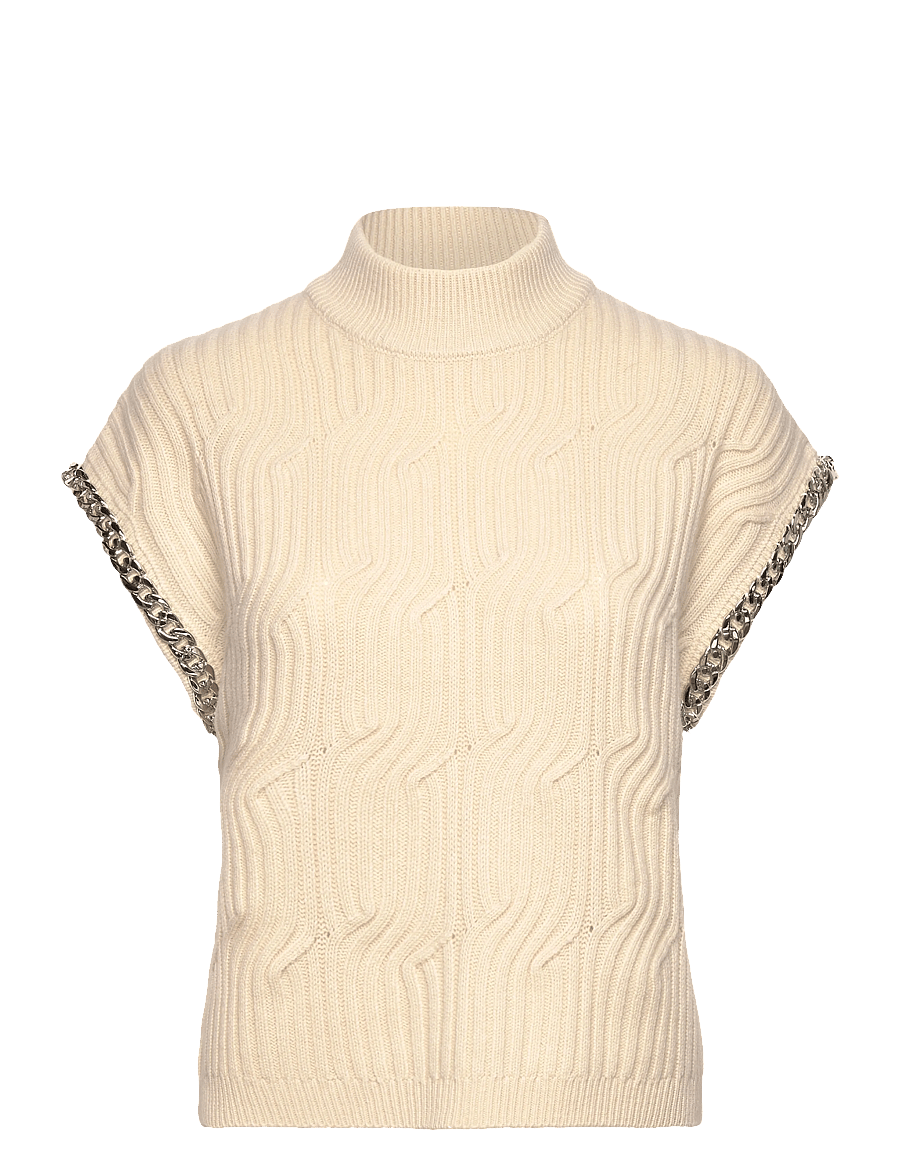 Dante6 - Dante6-Meloe sleeveless chain sweater - strikveste - oatmeal cream - 1