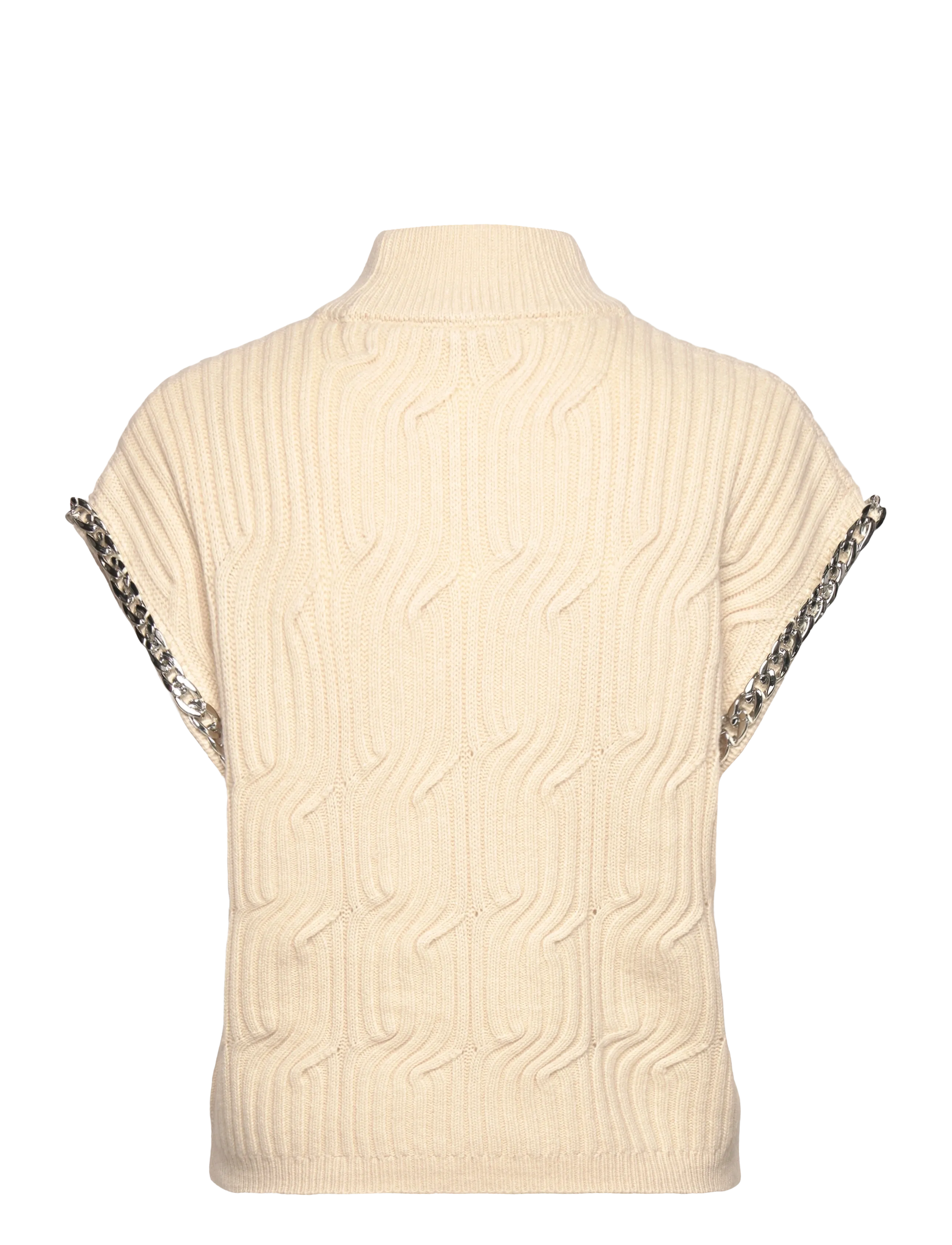 Dante6 - Dante6-Meloe  sleeveless chain sweater - strikveste - oatmeal cream - 2