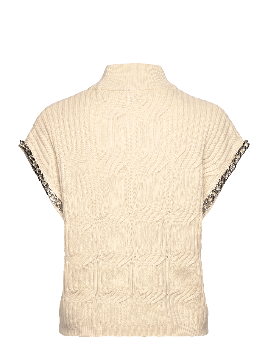Dante6 - Dante6-Meloe sleeveless chain sweater - strikveste - oatmeal cream - 2