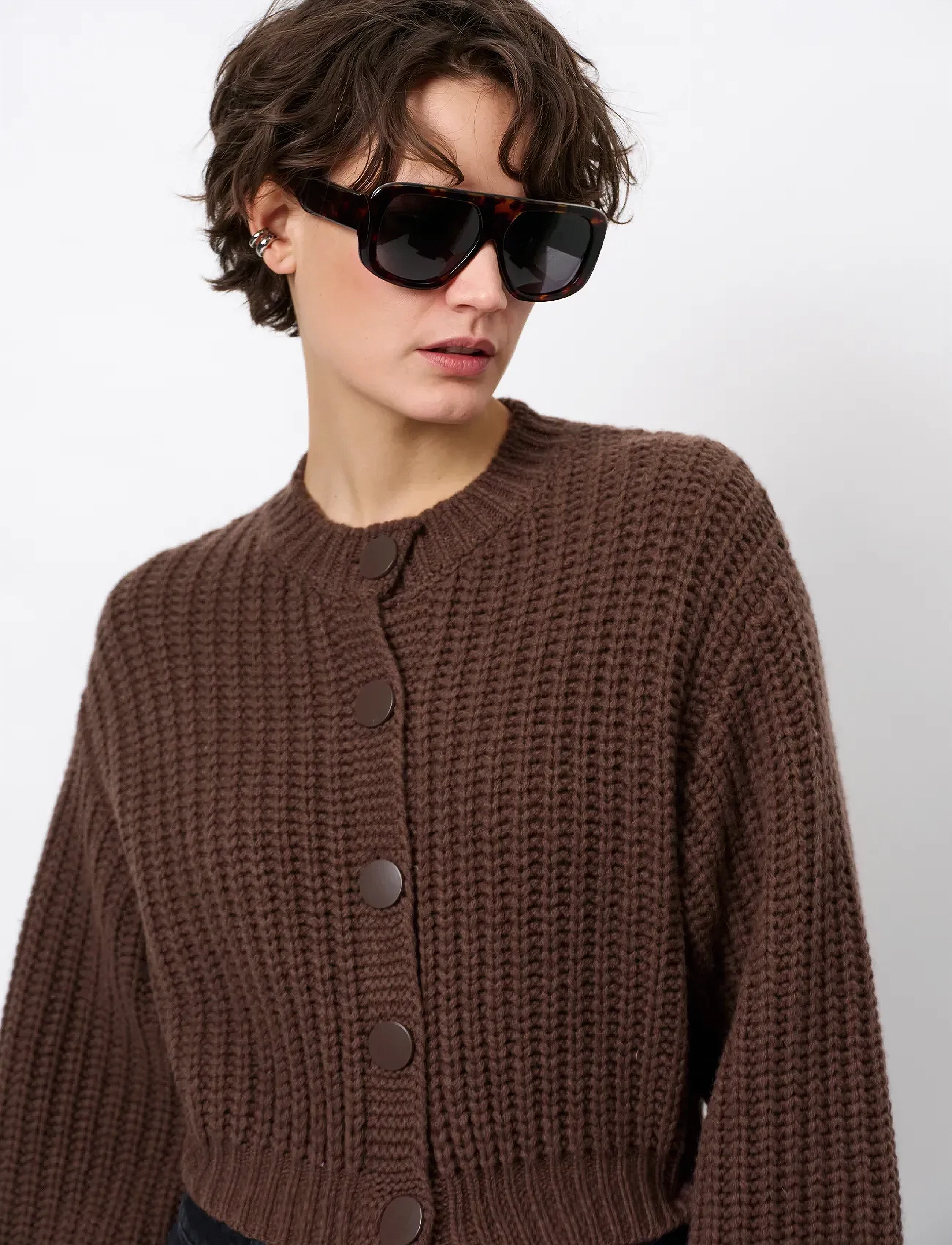 Dante6 - Dante6-Zinnia chunky wool cardigan - cardigans - granola brown - 3
