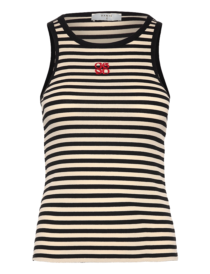 Dante6 - Dante6-Monogram stripe tanktop - tanktops - black/cream - 0