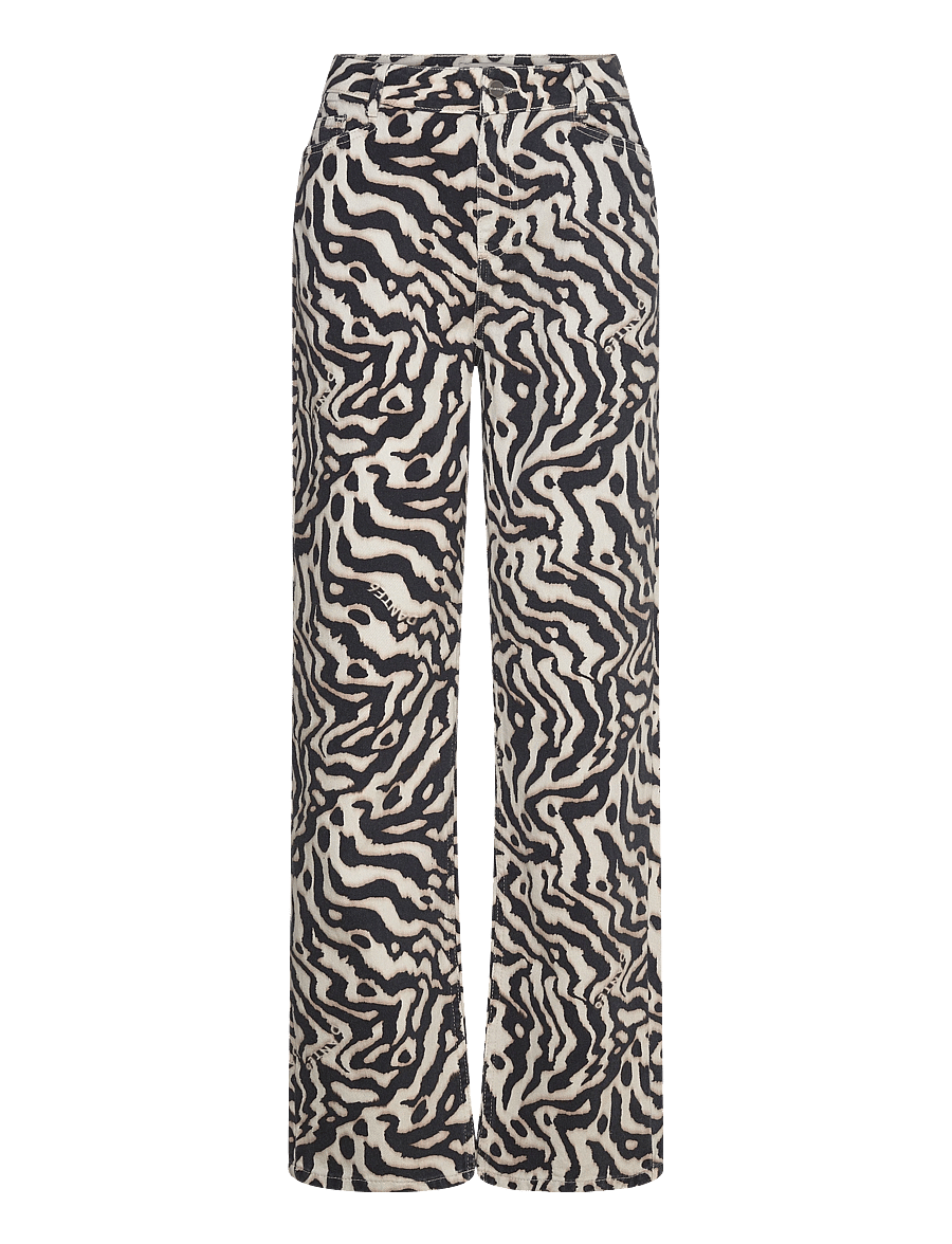 Dante6 - Dante6-Spotted animalistic jeans - sirge säärega teksad - black/cream - 0