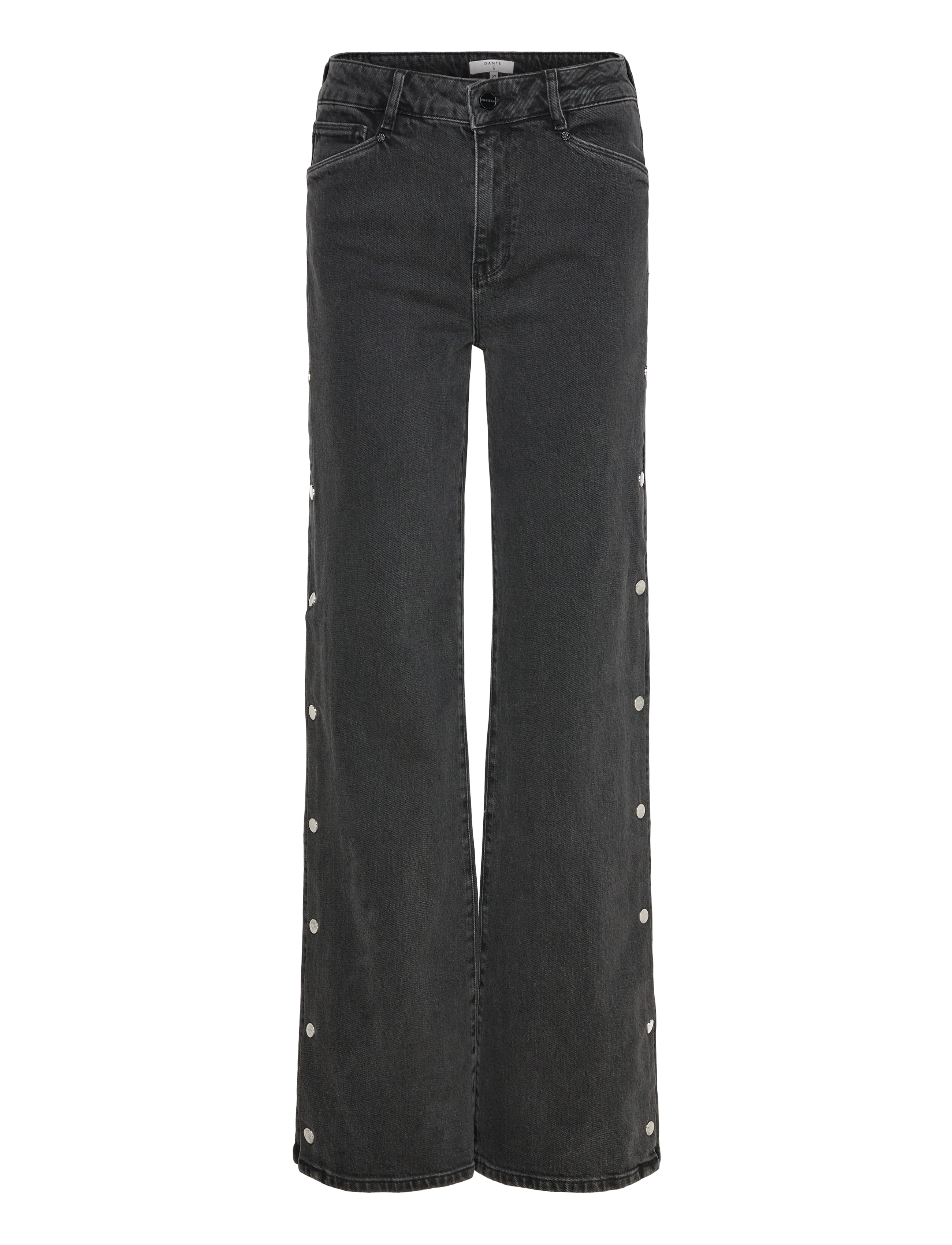 Dante6-Belvina button up wide leg jeans - WASHED BLACK