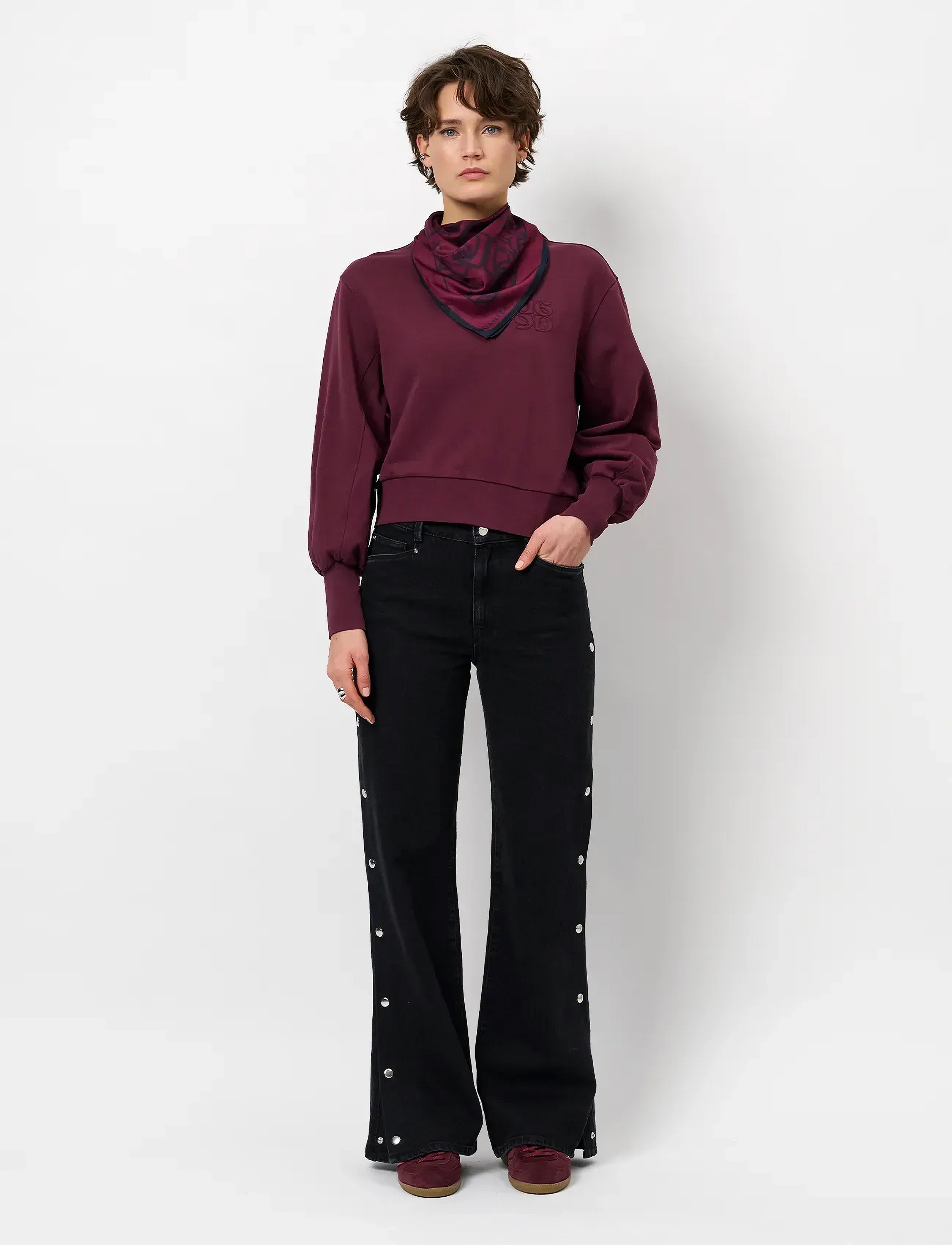 Dante6 Dante6-Belvina button up wide leg jeans - Tøj - WASHED BLACK / black