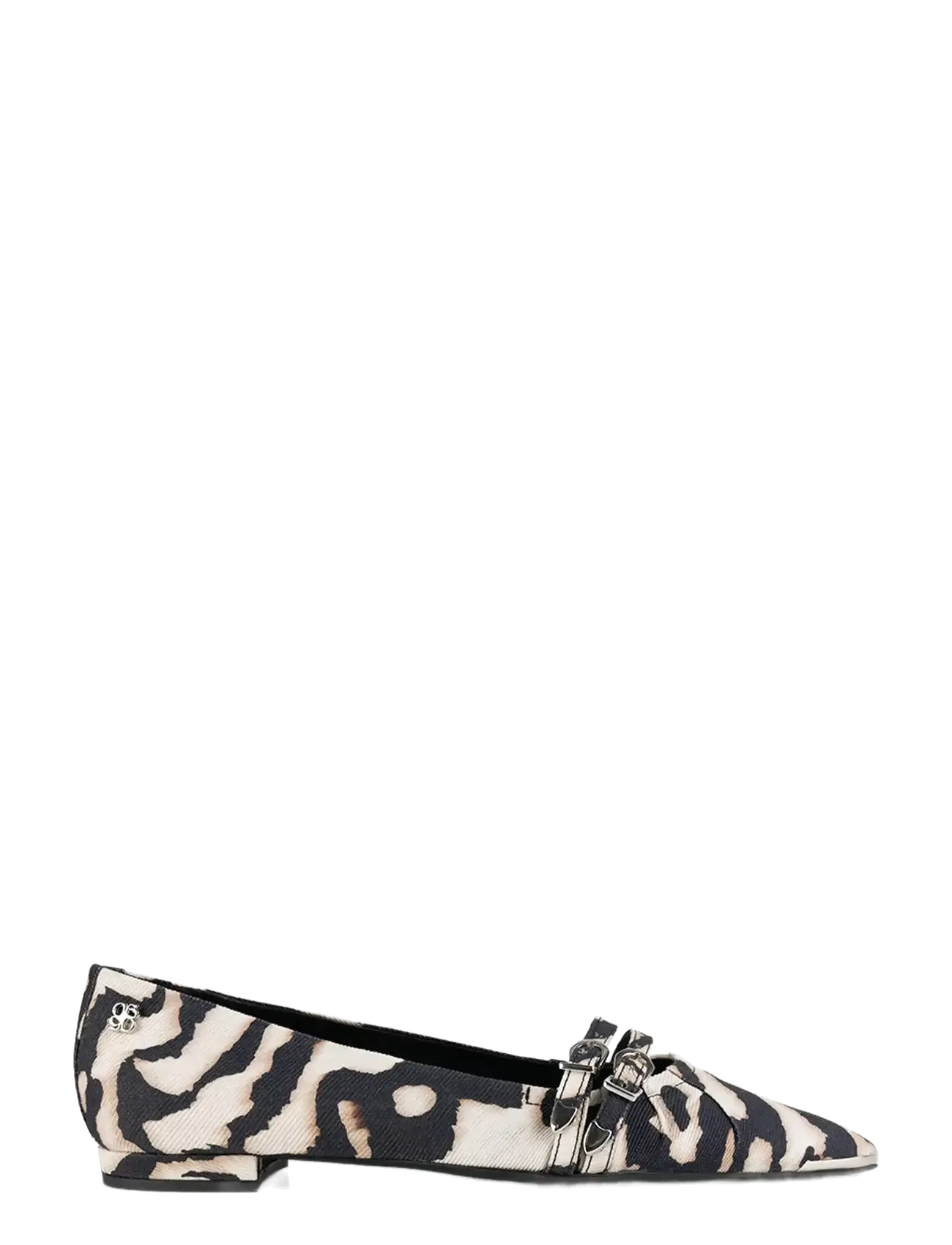 Dante6 -Abbey Animalistic Point Toe Flats, Kvinder, Dyreprint Spidse Flade Sko, Sort, Str: 38