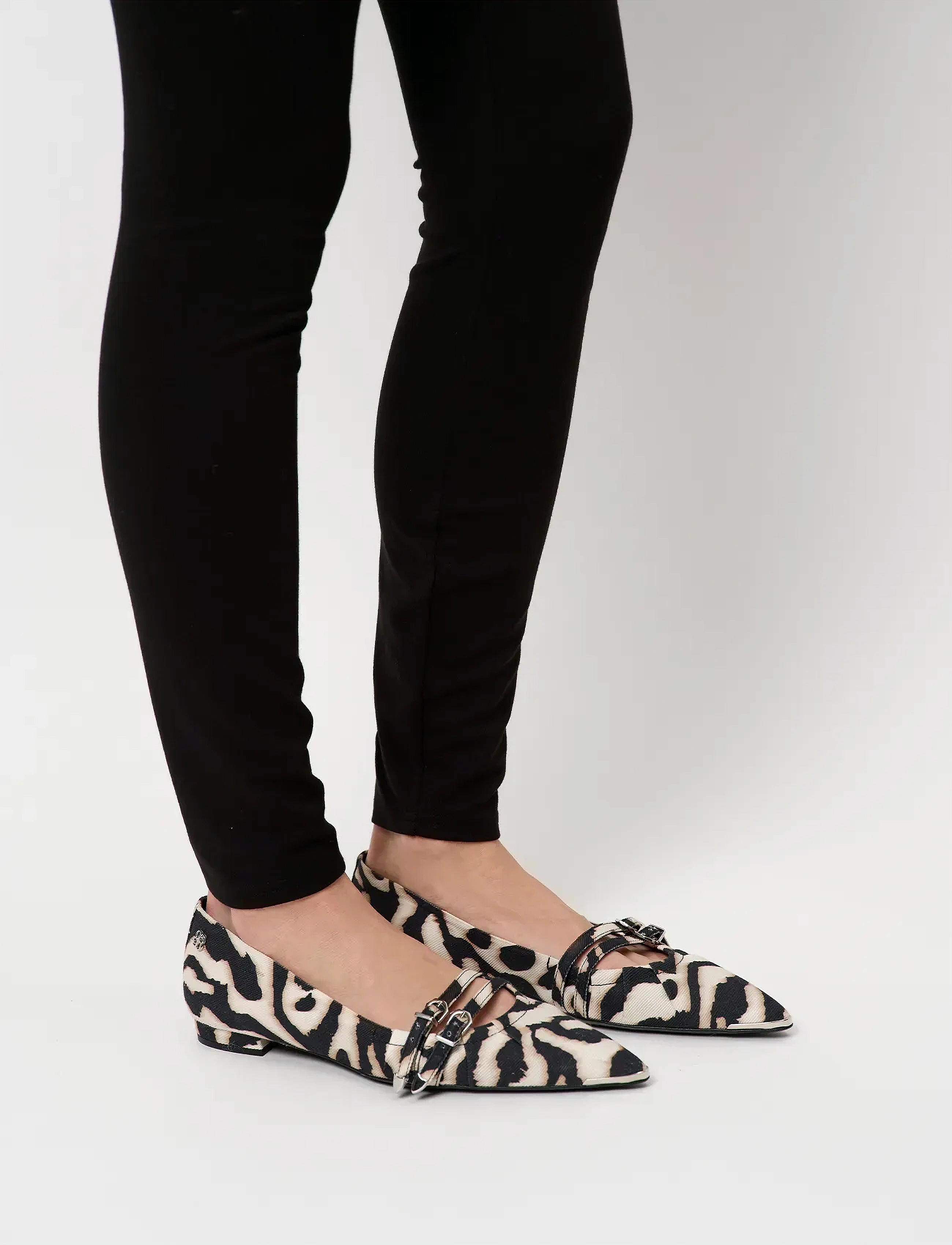 Dante6 - Dante6-Abbey animalistic point toe flats - special occasions - black/cream - 2