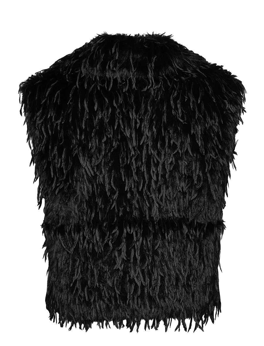 Dante6 - Dante6-Frisson featherlook waistcoat - stickade västar - raven - 1