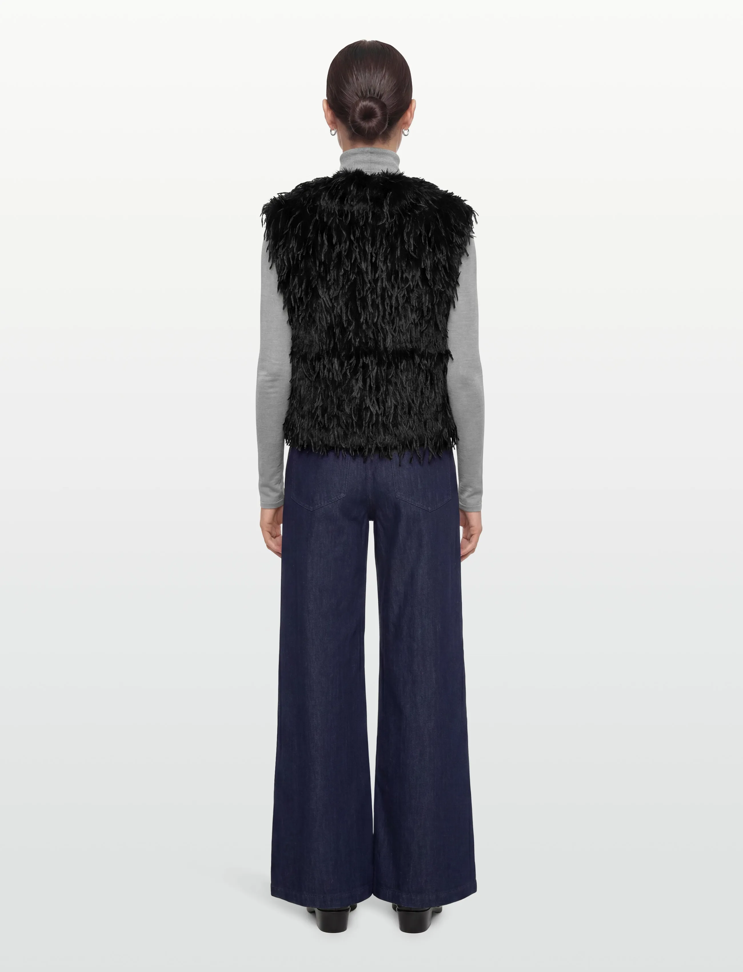 Dante6 - Dante6-Frisson featherlook waistcoat - vestes tricot - raven - 4