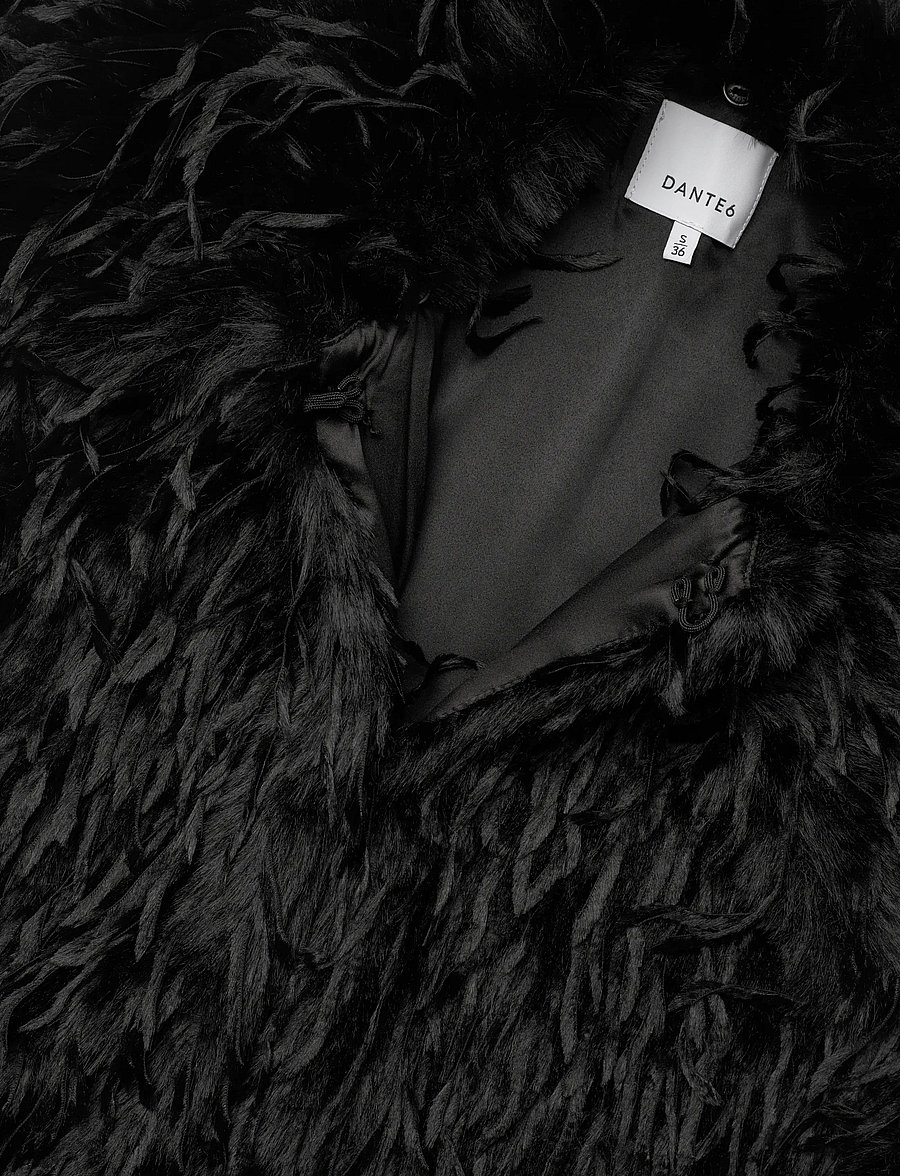 Dante6 - Dante6-Frisson featherlook waistcoat - stickade västar - raven - 2
