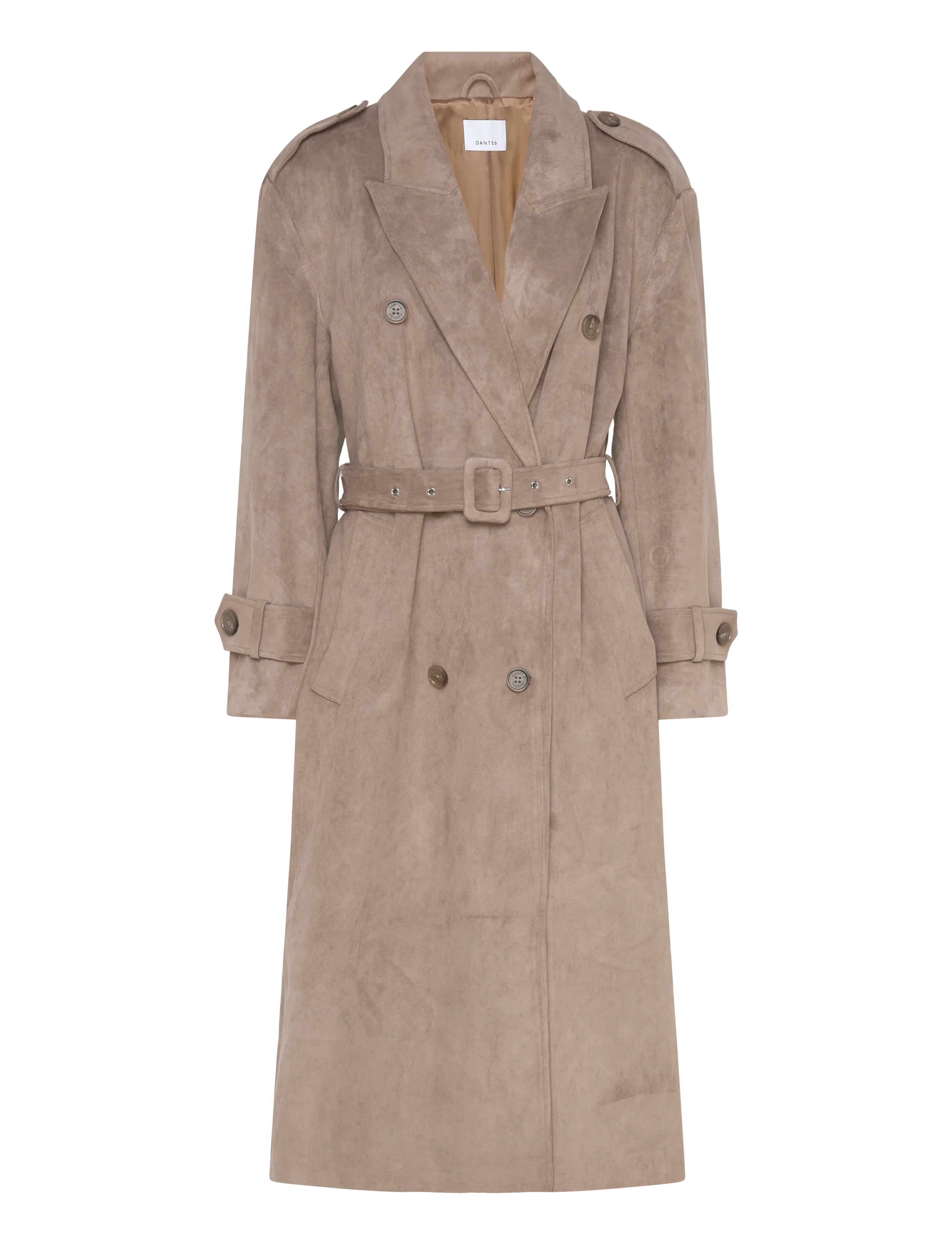Dante6-Solen faux suede trenchcoat - STONE