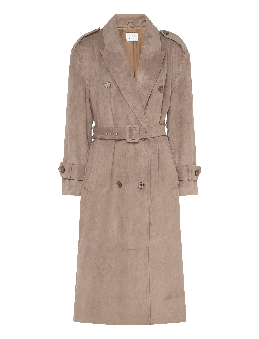 Dante6 - Dante6-Solen faux suede trenchcoat - trenchcoats - stone - 1