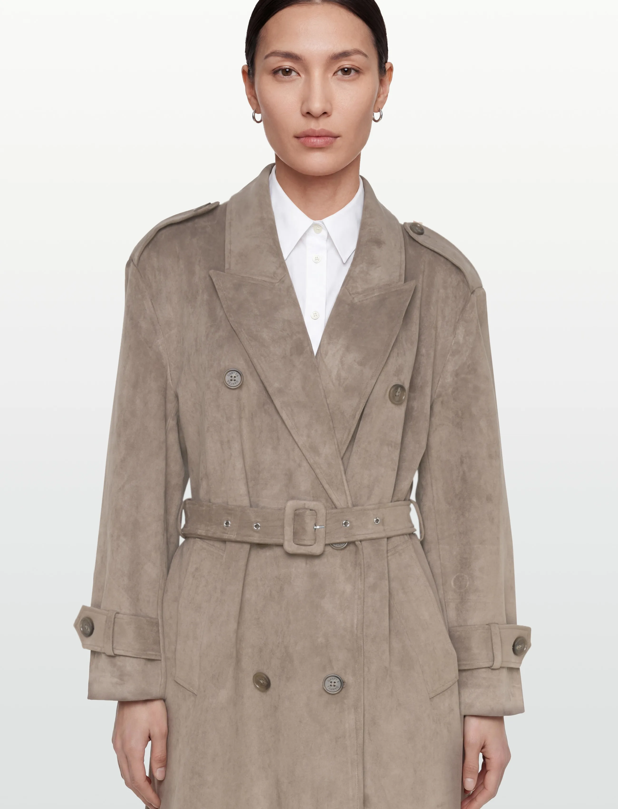 Dante6 - Dante6-Solen faux suede trenchcoat - trenchcoats - stone - 3