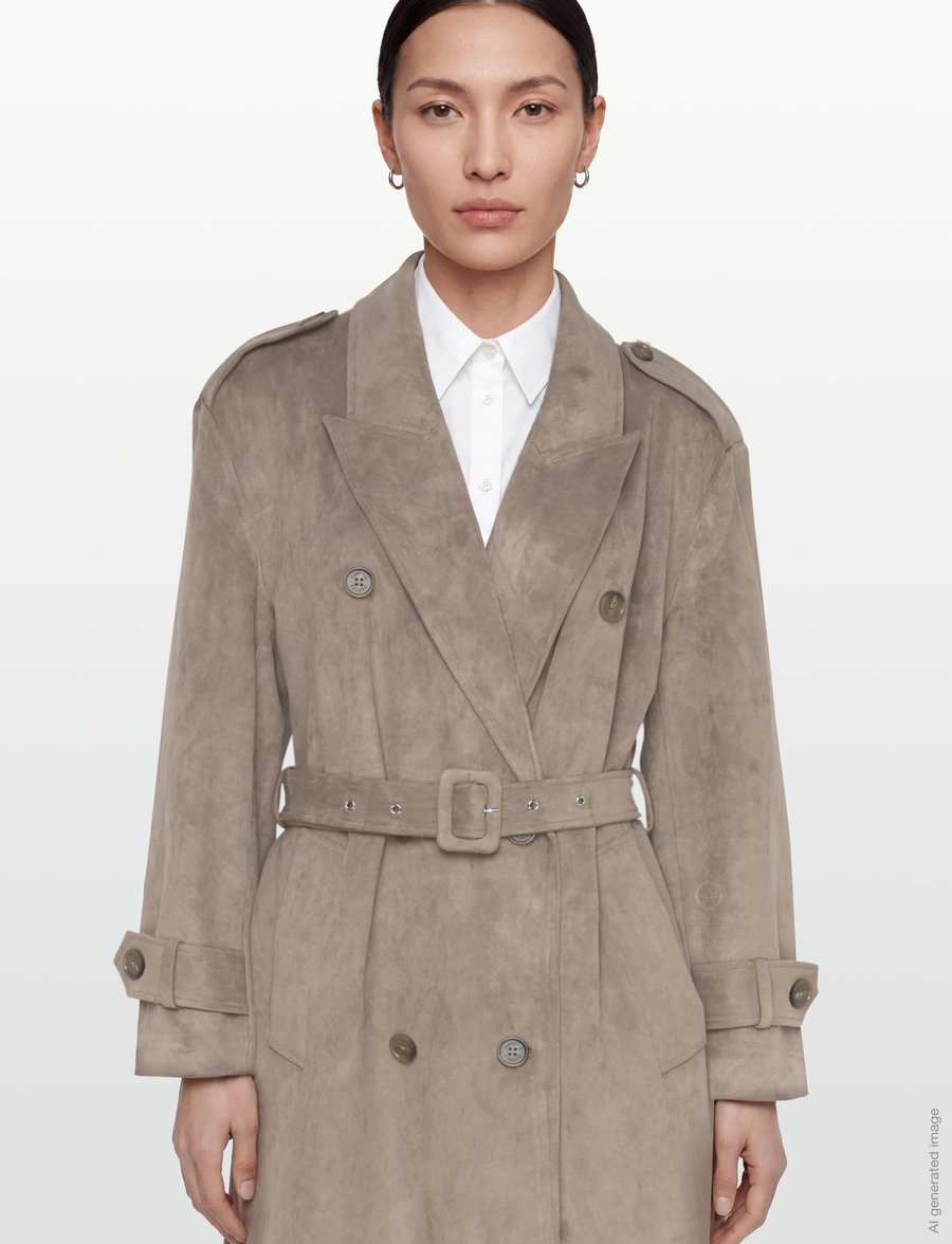 Dante6 - Dante6-Solen faux suede trenchcoat - trenchcoats - stone - 3