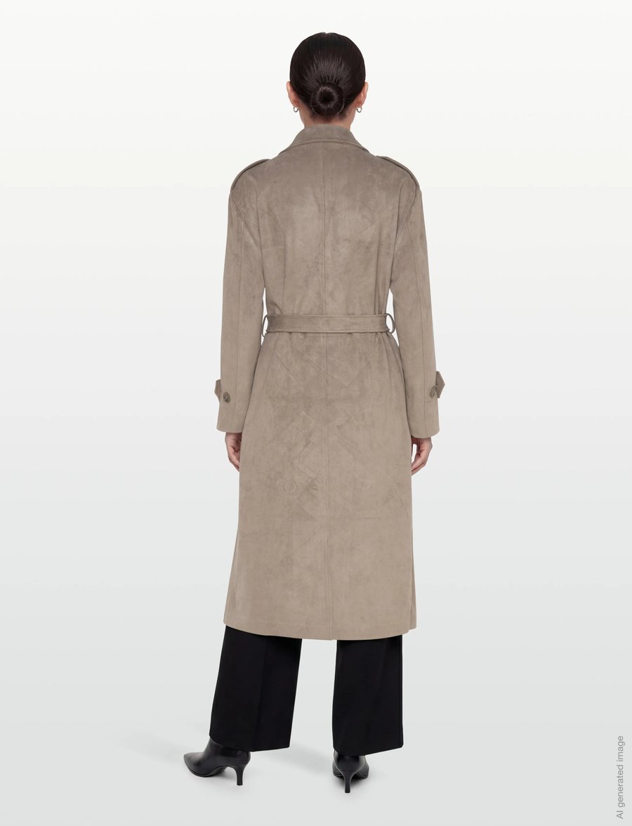 Dante6 - Dante6-Solen faux suede trenchcoat - trenchcoats - stone - 4