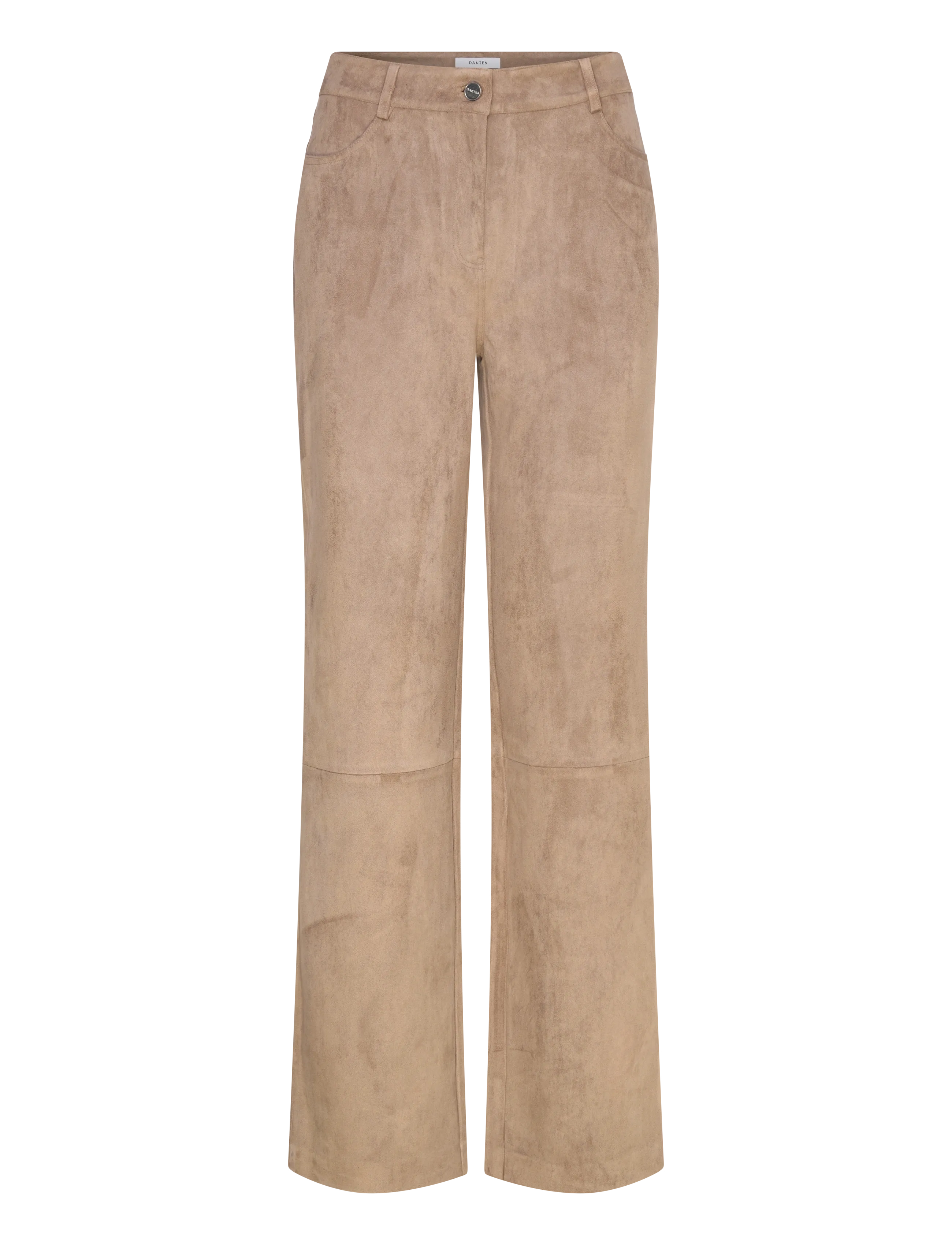 Dante6 -Carmen Faux Suede Pants, Kvinder, Lige Ben Bukser, Beige, Str: 36