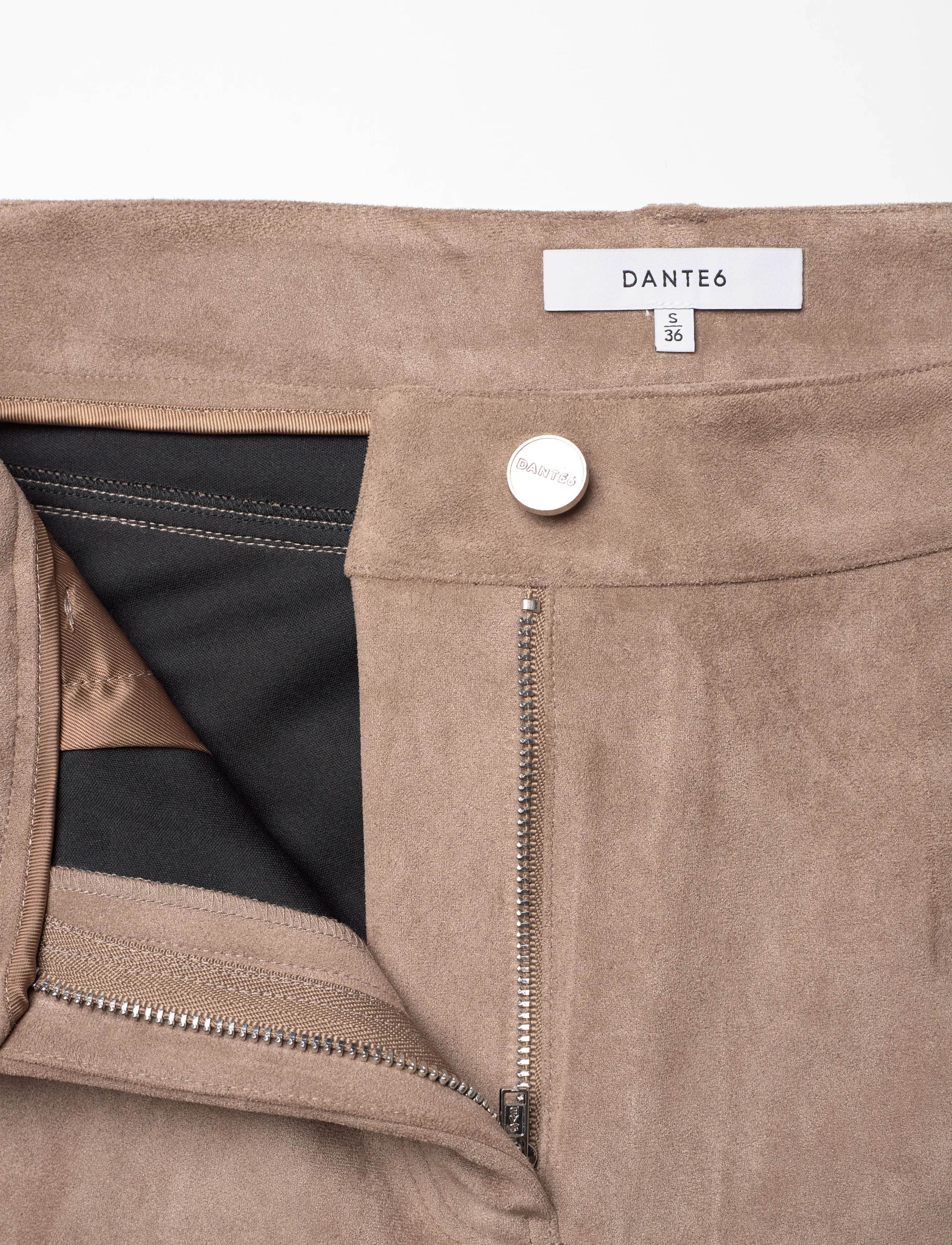 Dante6 - Dante6-Carmen faux suede pants - buxur með beinum skálmum - stone - 3