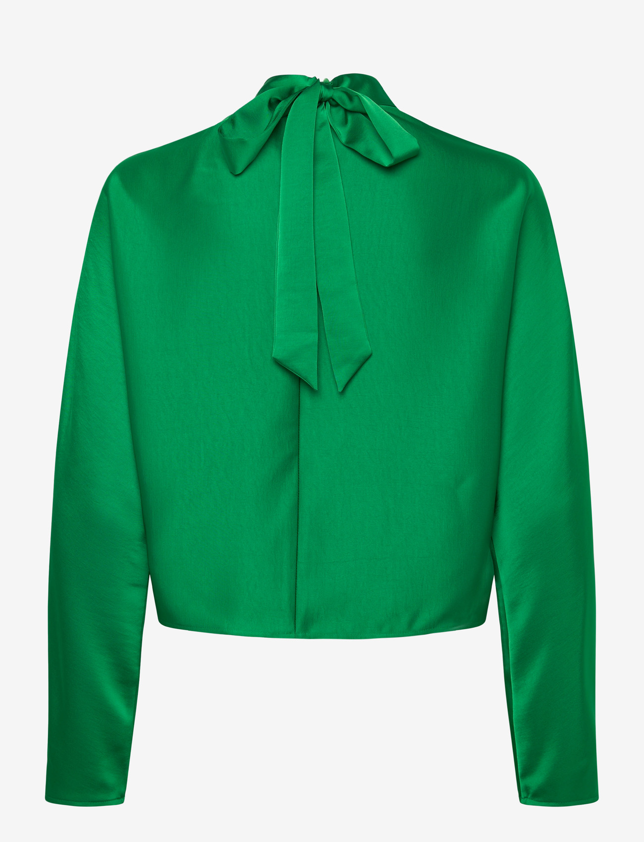 Dante6 - Dante6-Lorelle satin bow top - long sleeved blouses - ultra green - 1